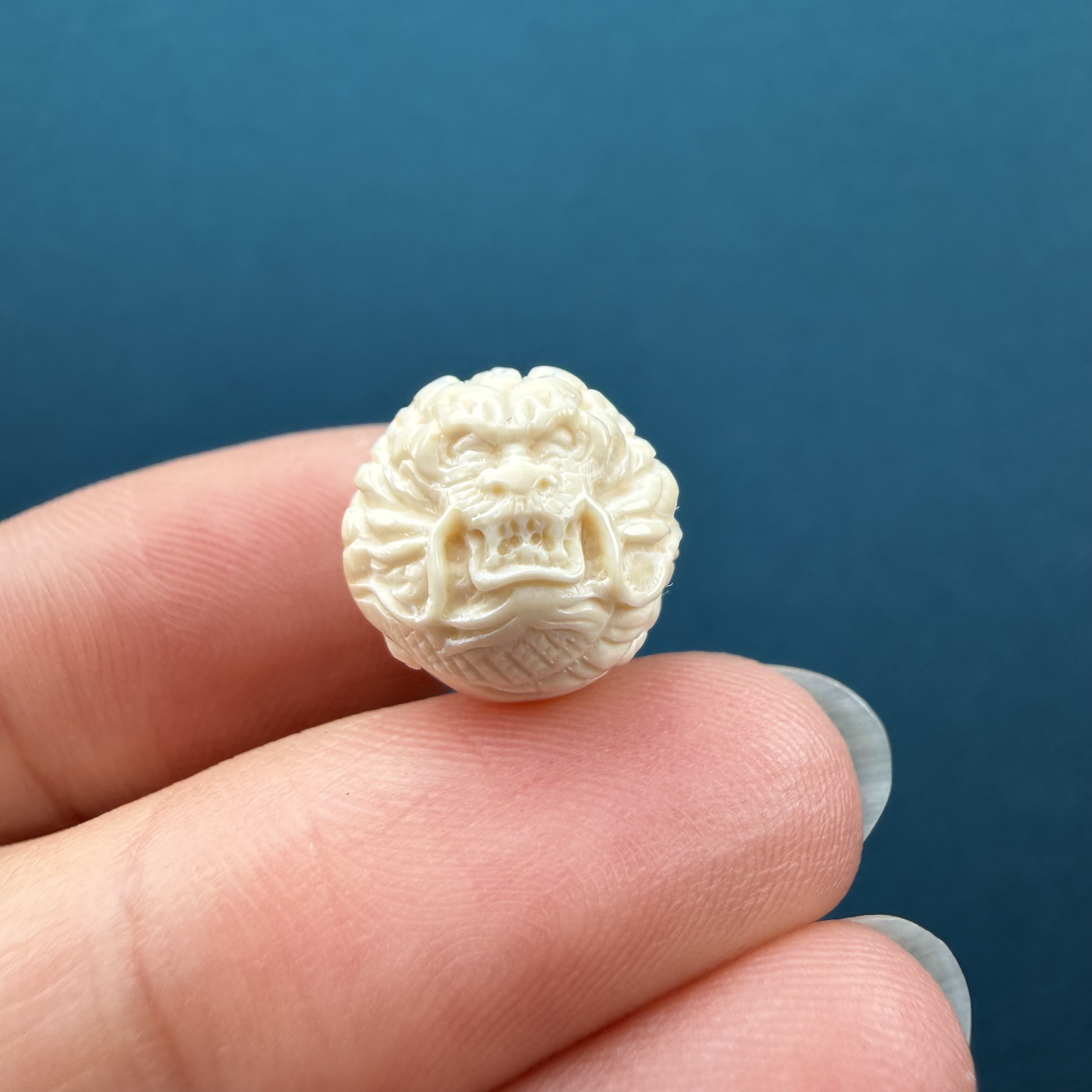 S44-19天然猛犸牙雕刻配饰11.8mm支持复检假一罚十