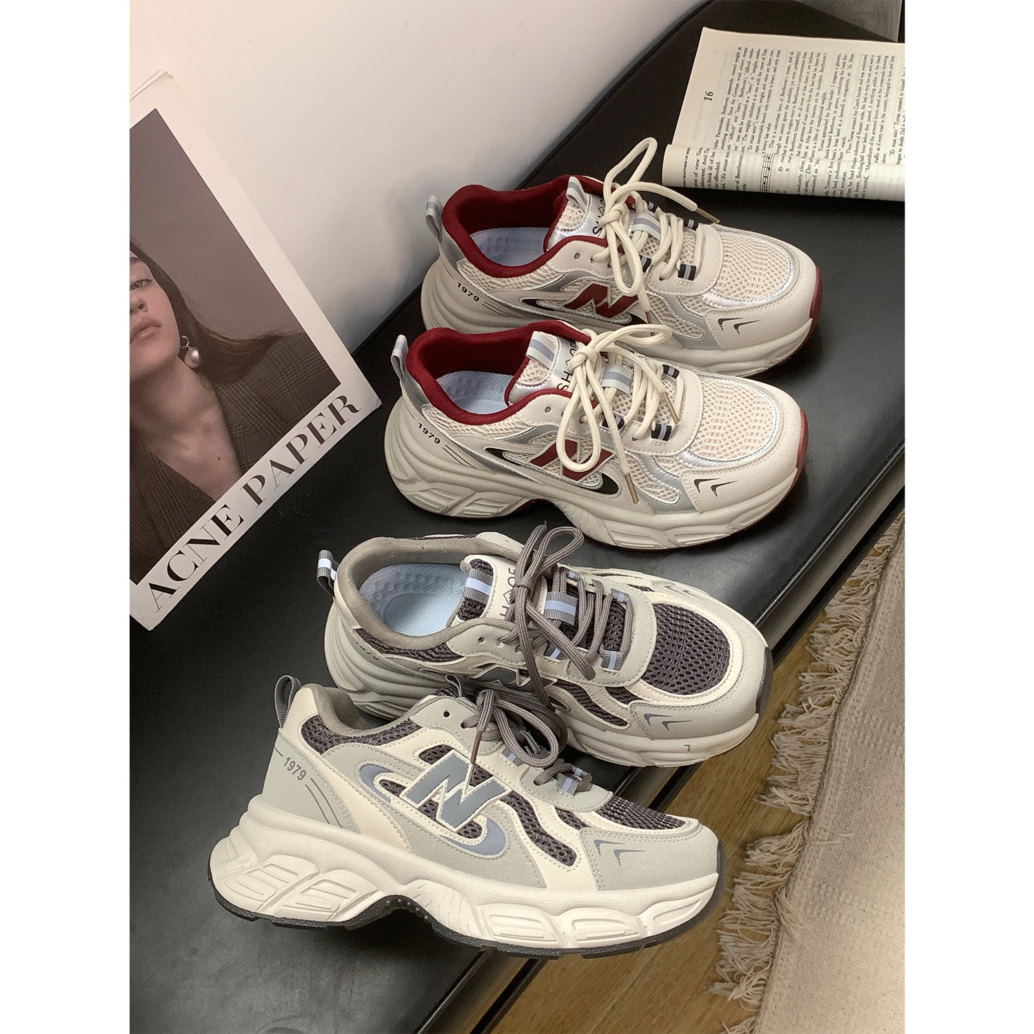 鞋有亿 2025新款炸街厚底老爹鞋小个子增高鞋子软底时尚运动鞋ins