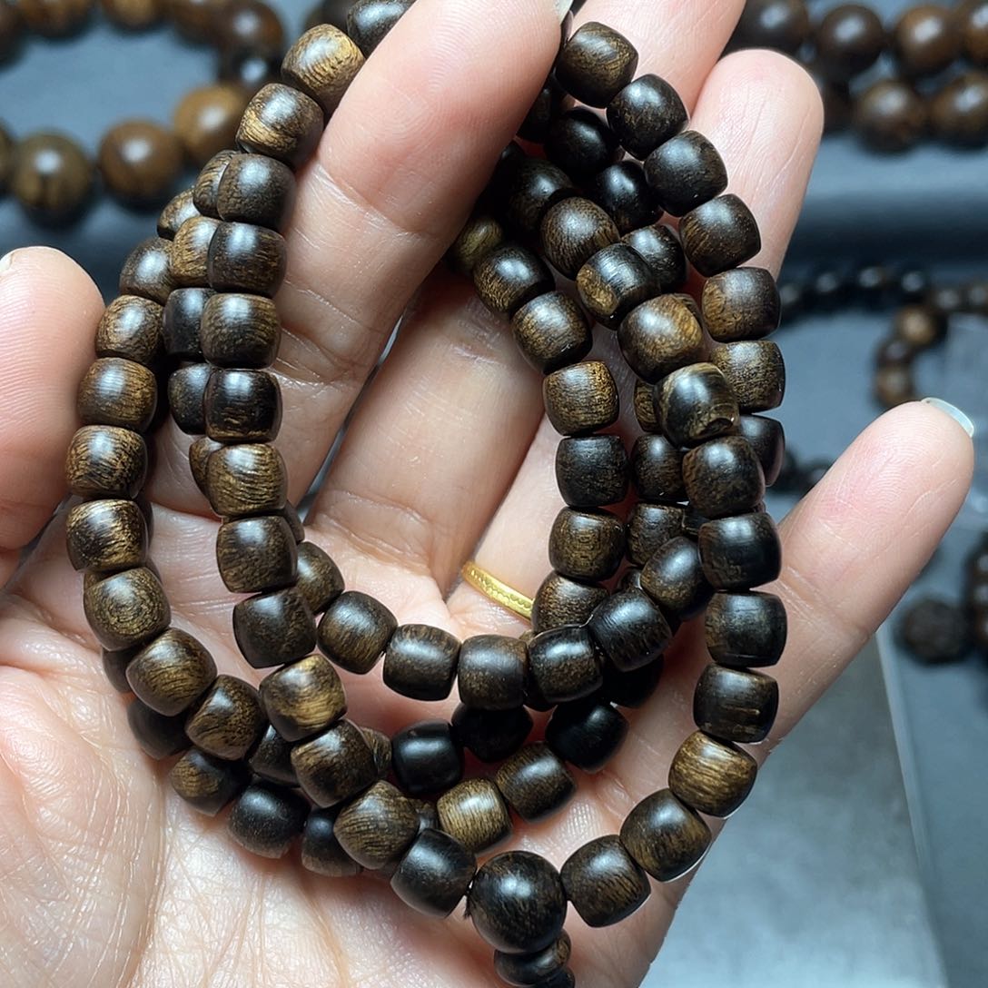 沉香手串鸿**鱼白棋瘤疤0.8