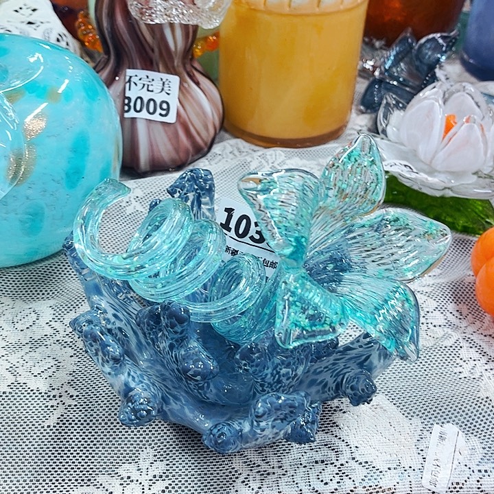 珊瑚1033+夜光烛台花不完美 家悦琉璃工艺品