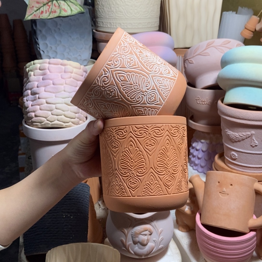 12×12几何直筒复古+红陶2个