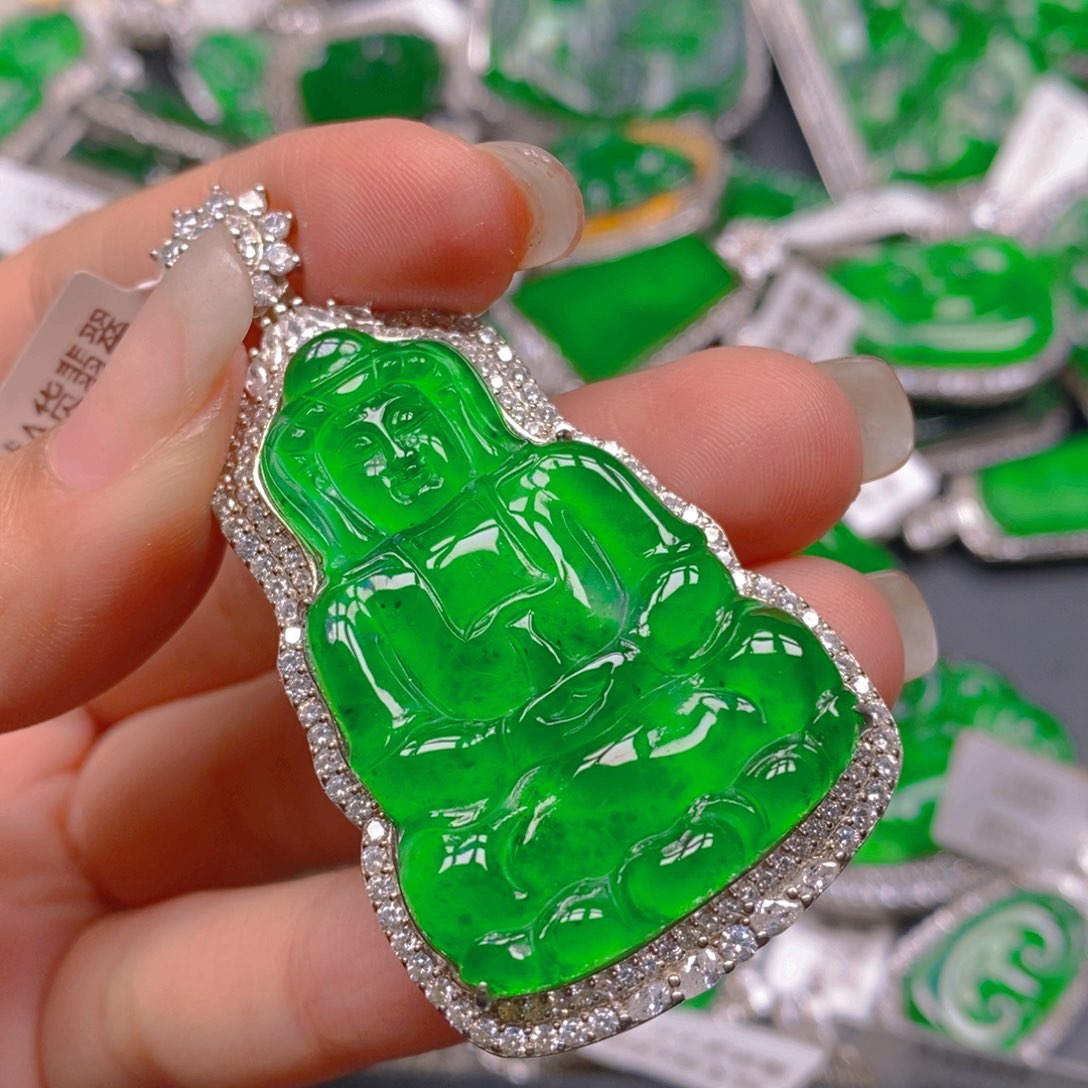 翡翠颈饰银S925镶嵌88888888888