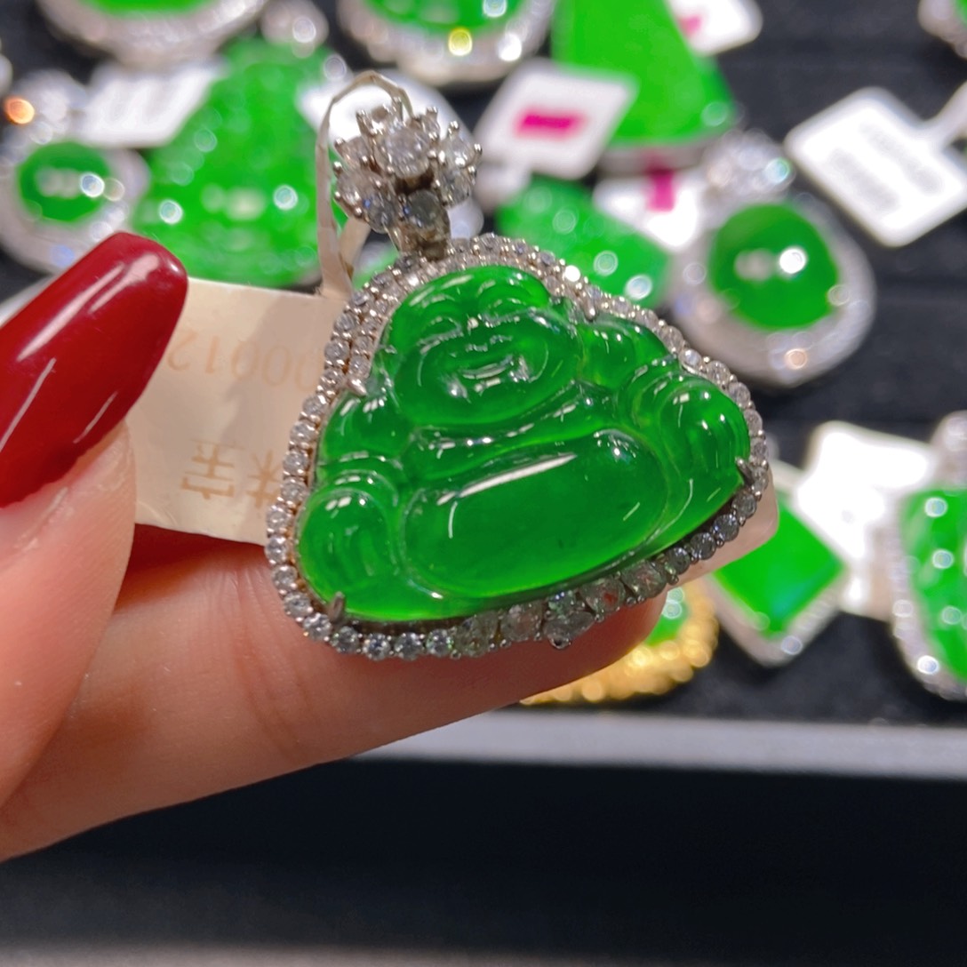 翡翠吊坠(不含链)银S925镶嵌