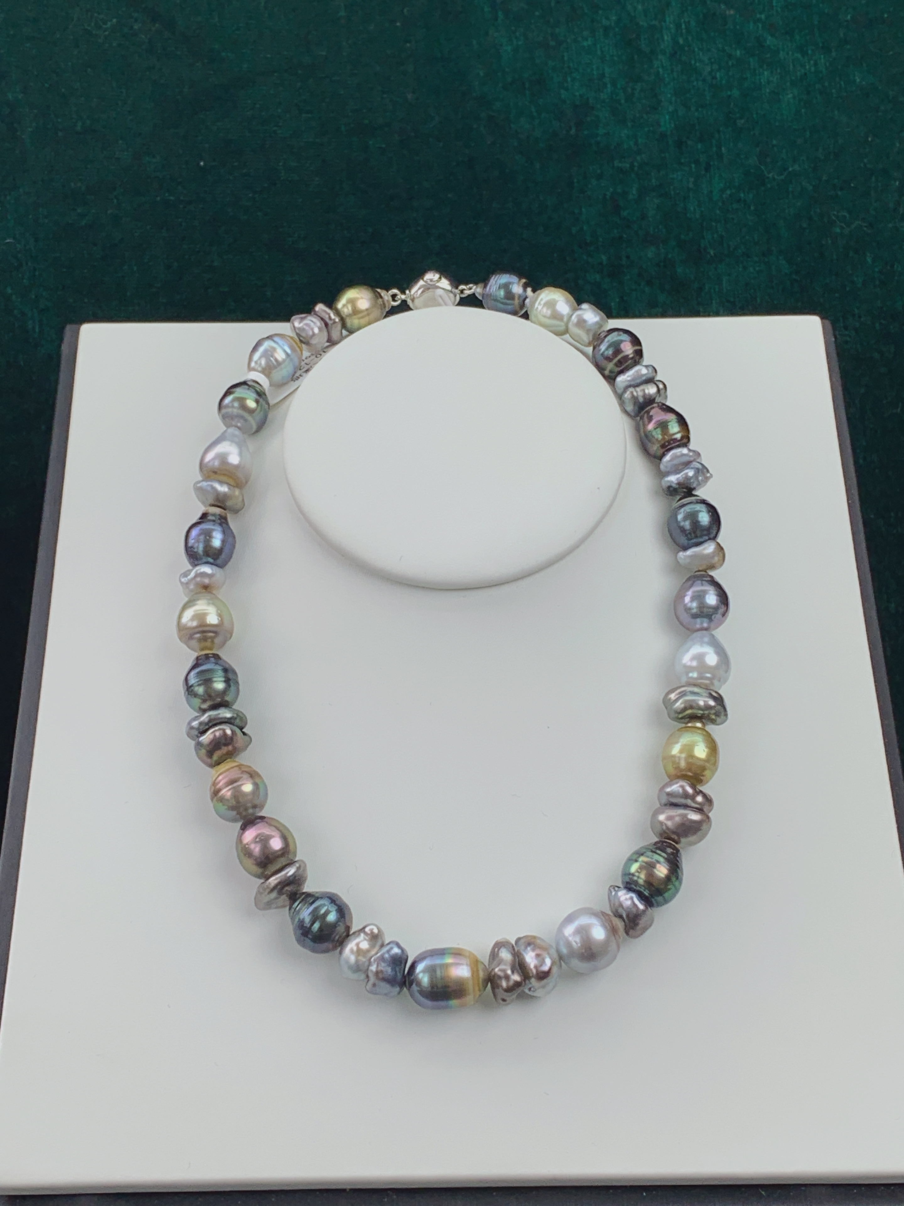 大溪地巴洛克keshi叠炫彩个性海水珍珠项链