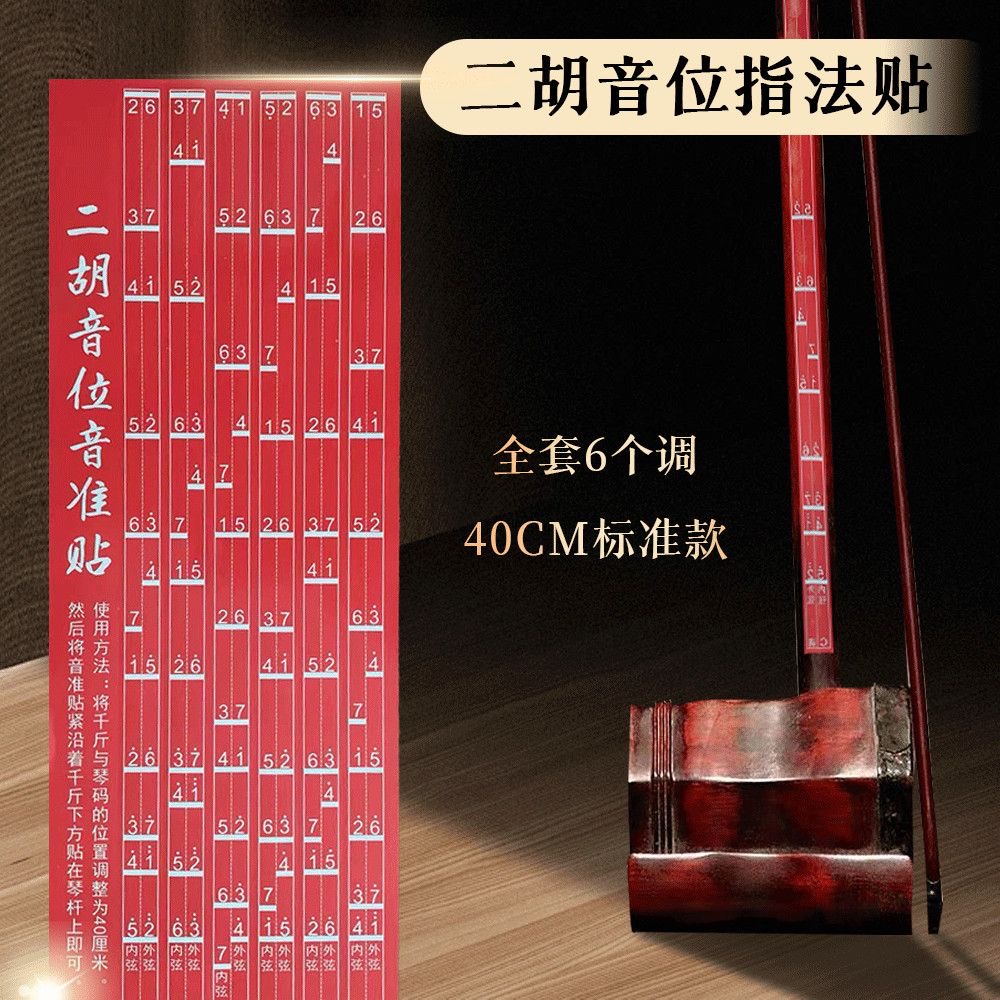 二胡音位贴六调合一音准辅助指法贴初学者通用配件【买一送一】