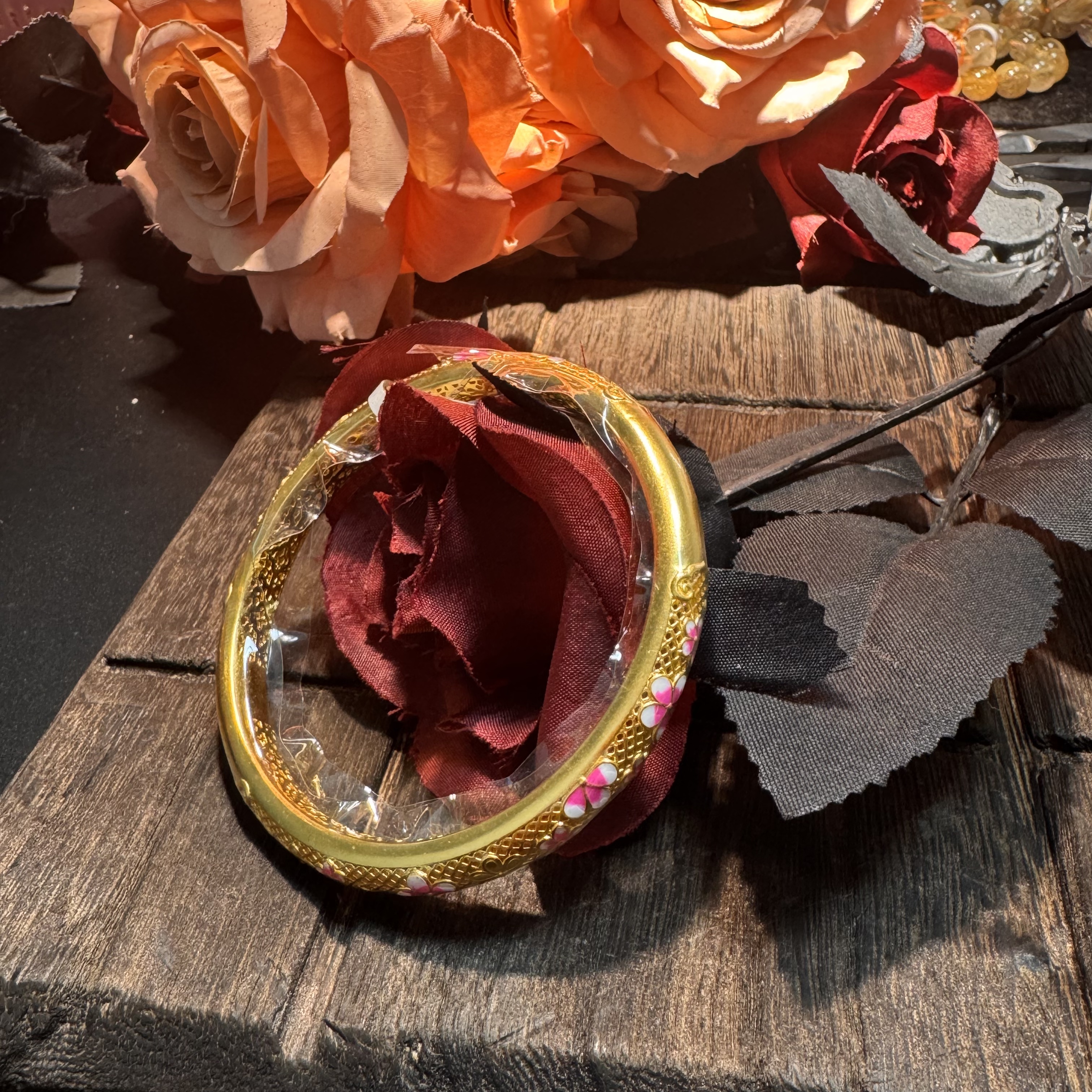 足银手镯 【可回收】繁花似锦足银手镯999.9足银送长辈气质手工证书