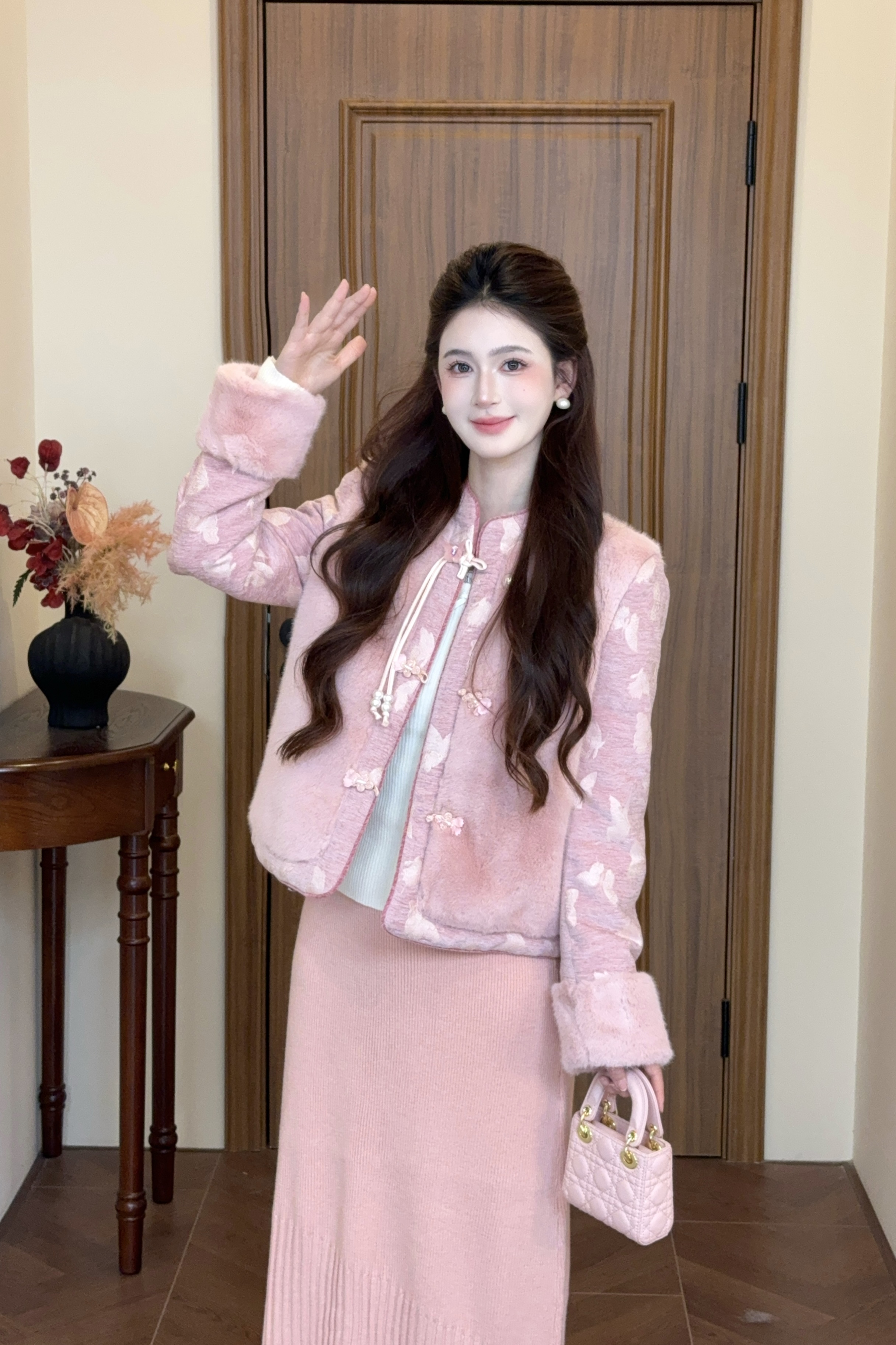 LiLi李李家【霜雪梦蝶】新中式羽绒服套装XMZH10838 XMZH10967