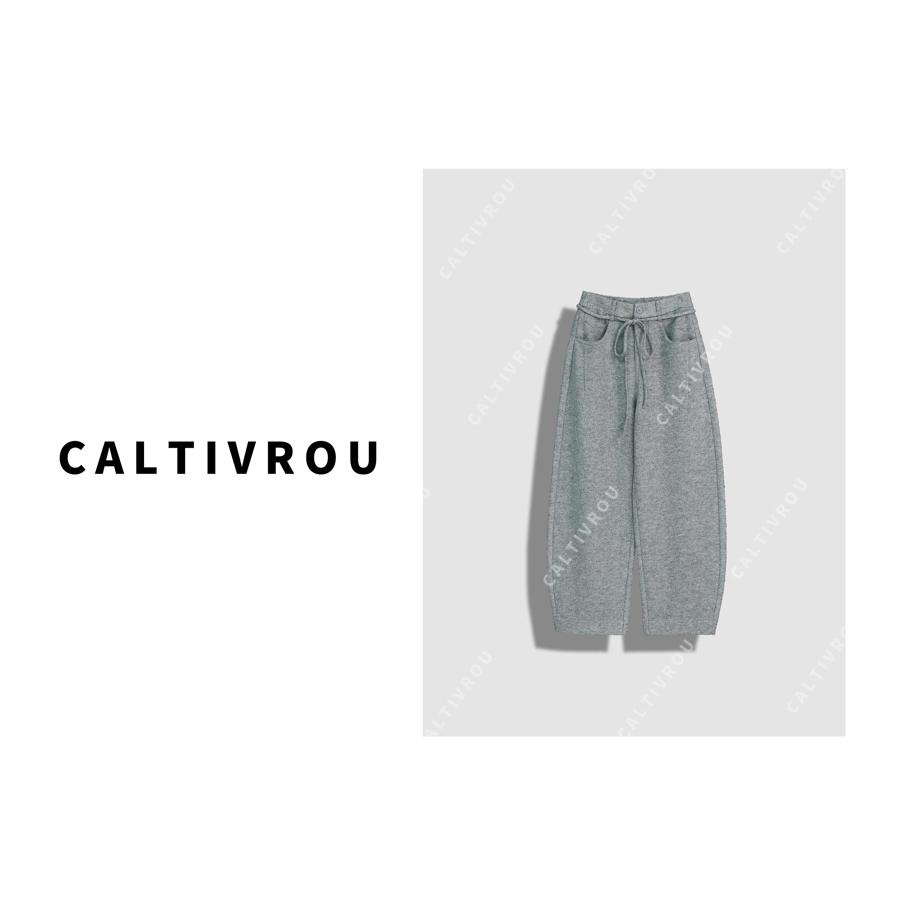 【菲儿】时尚简约百搭显瘦阔腿休闲裤-K19690