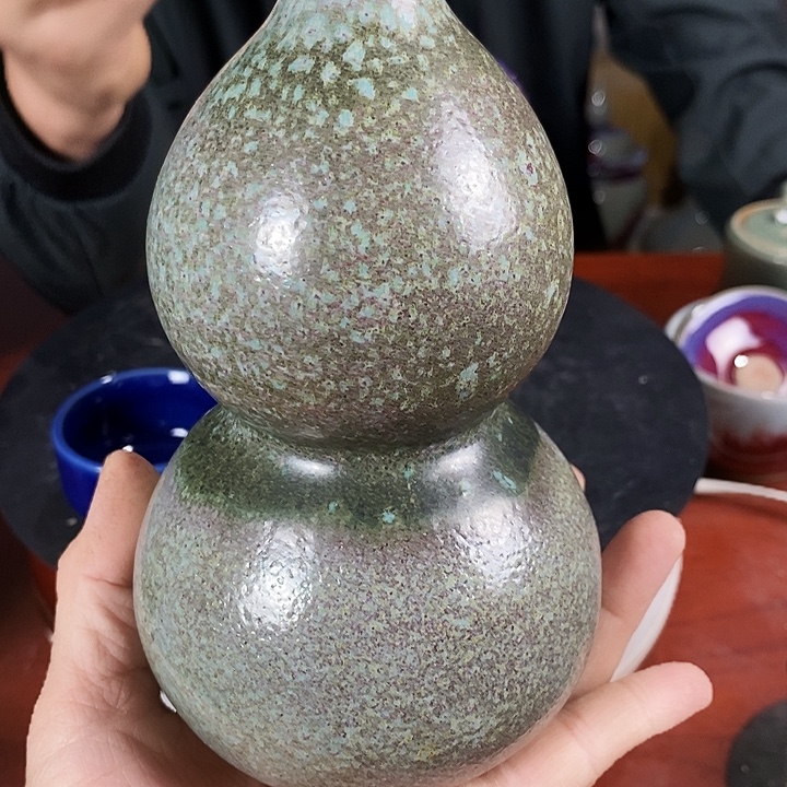 瓷片尚峰钧窑作品葫芦瓶
