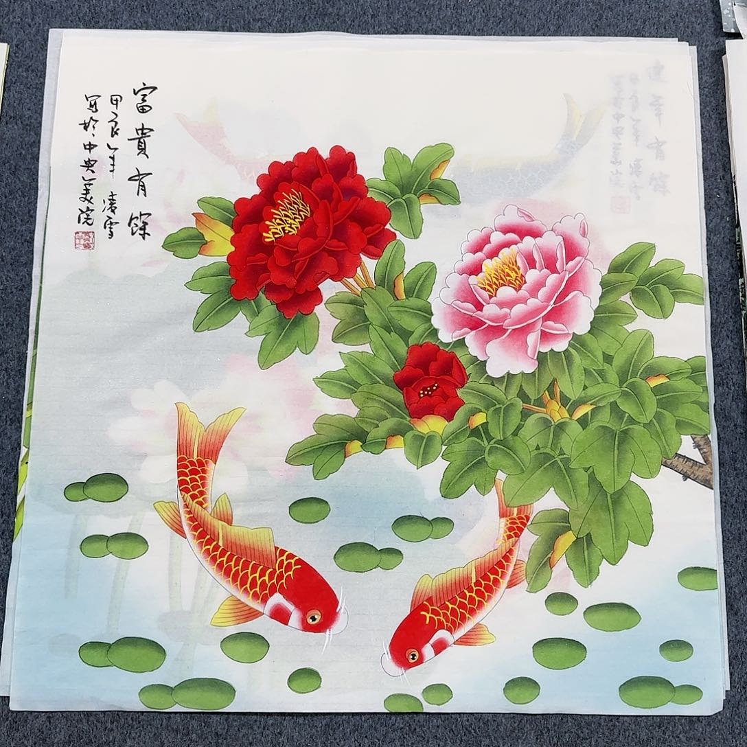 国画尺寸70X70手绘作品