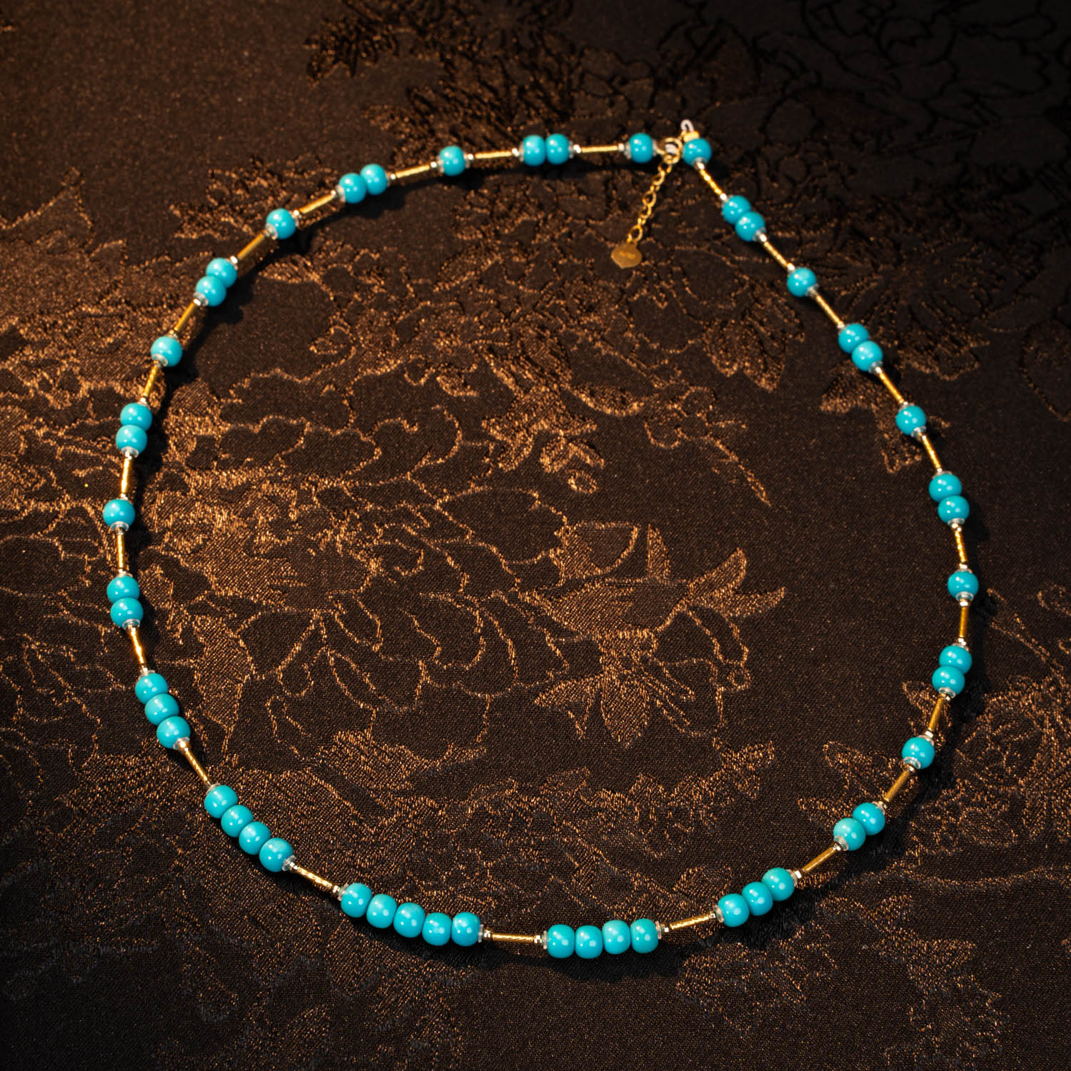 【玉鹤专属】18k金-天然绿松石老型珠项链 多样性发货一件