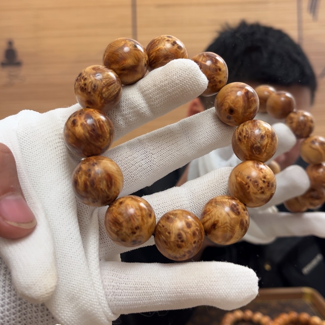 柏木（崖柏）手串/手链20陈化瘤火焰闪电瘤花
