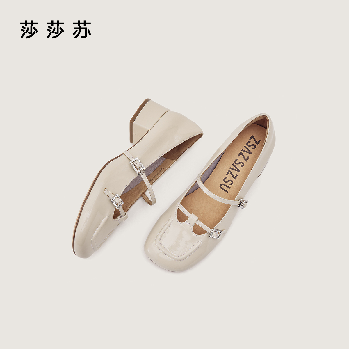 【圆舞曲】莎莎苏配裙子万能鞋单鞋2025秋方头玛丽珍女鞋ZA65164-12