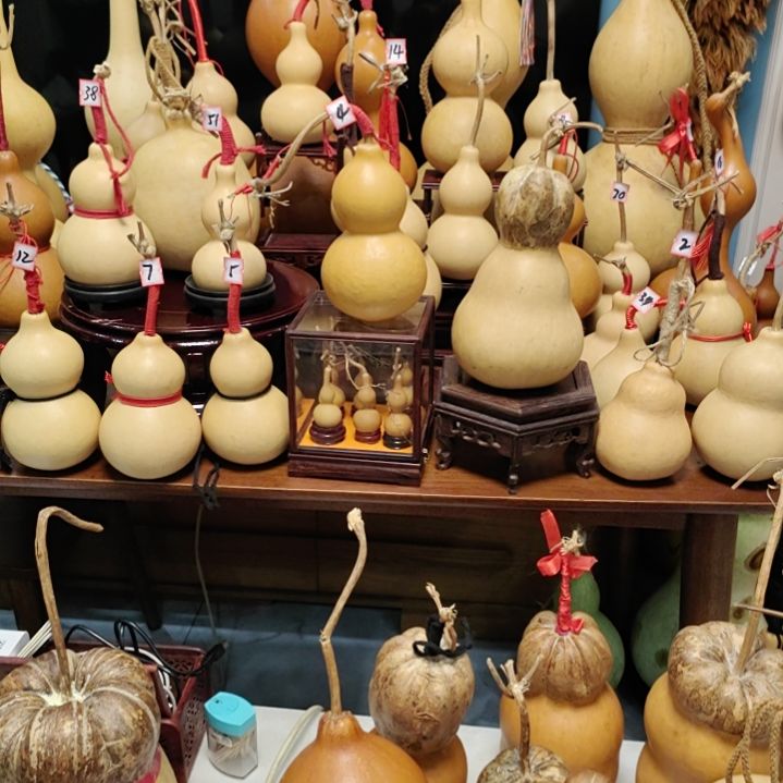@***️莲花头胖墩葫芦艺术品