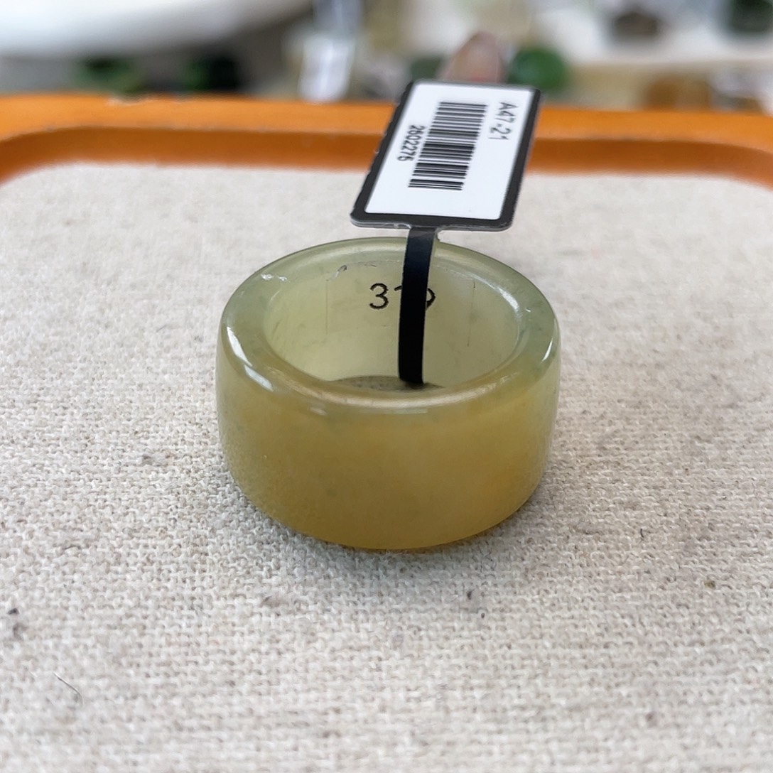 和田玉戒指未镶嵌c33糖翠圆切17.4