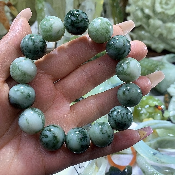 岫玉岫玉老油翠未镶嵌