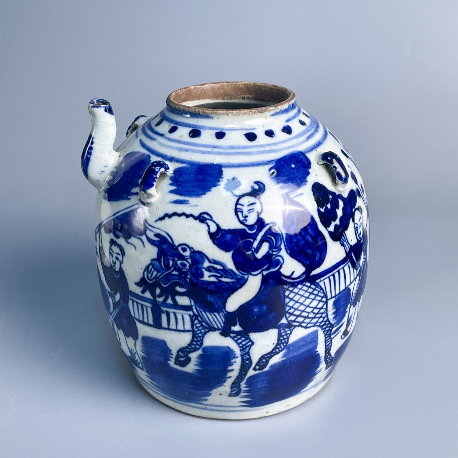 清光绪青花麒麟送子纹大茶壶-M25LR000878-05