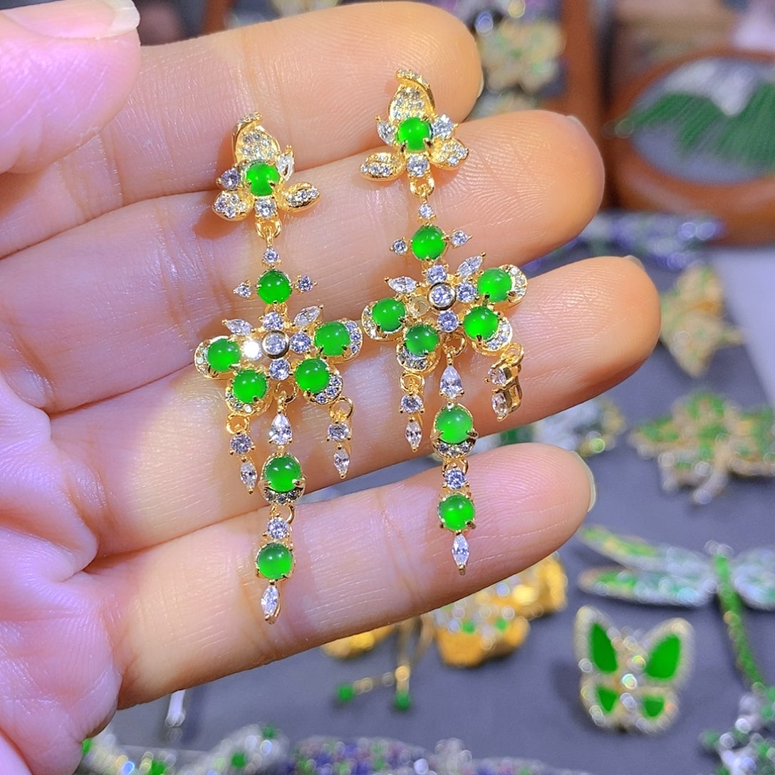 颈饰银S925镶嵌翡翠