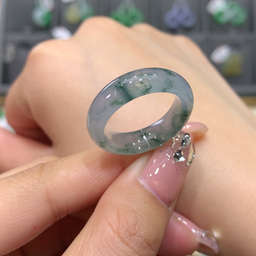 【闪购商品】翡翠戒指未镶嵌18号冰紫飘花