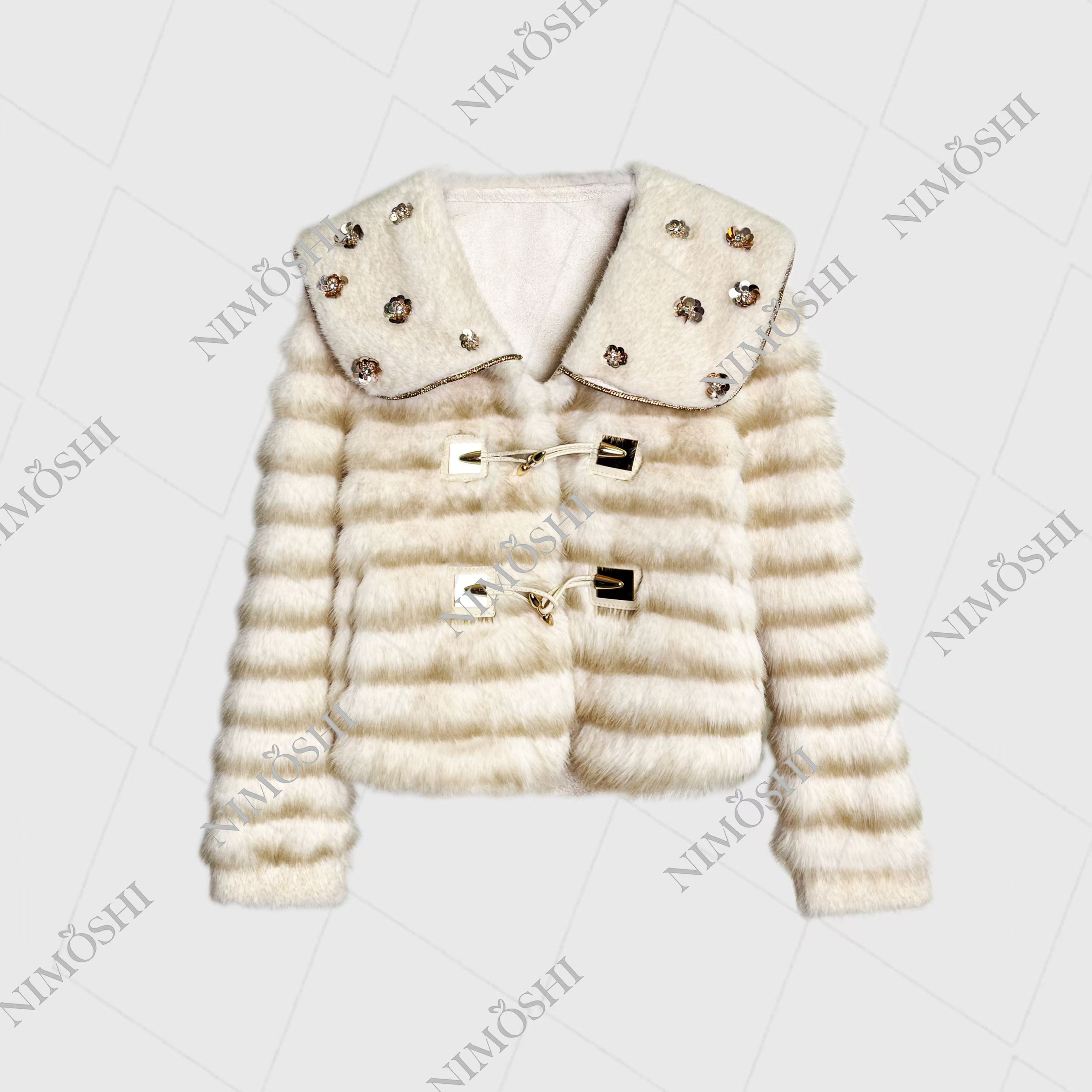 NIMOSHI【莎莎】轻奢时尚百搭名暖风短外套皮毛一体Y1020