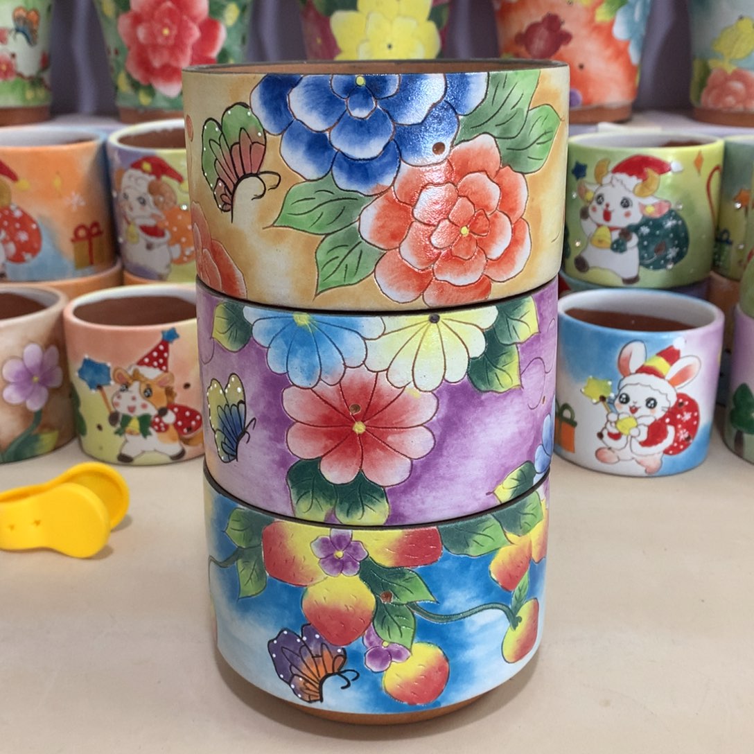福利花盆，手绘花盆