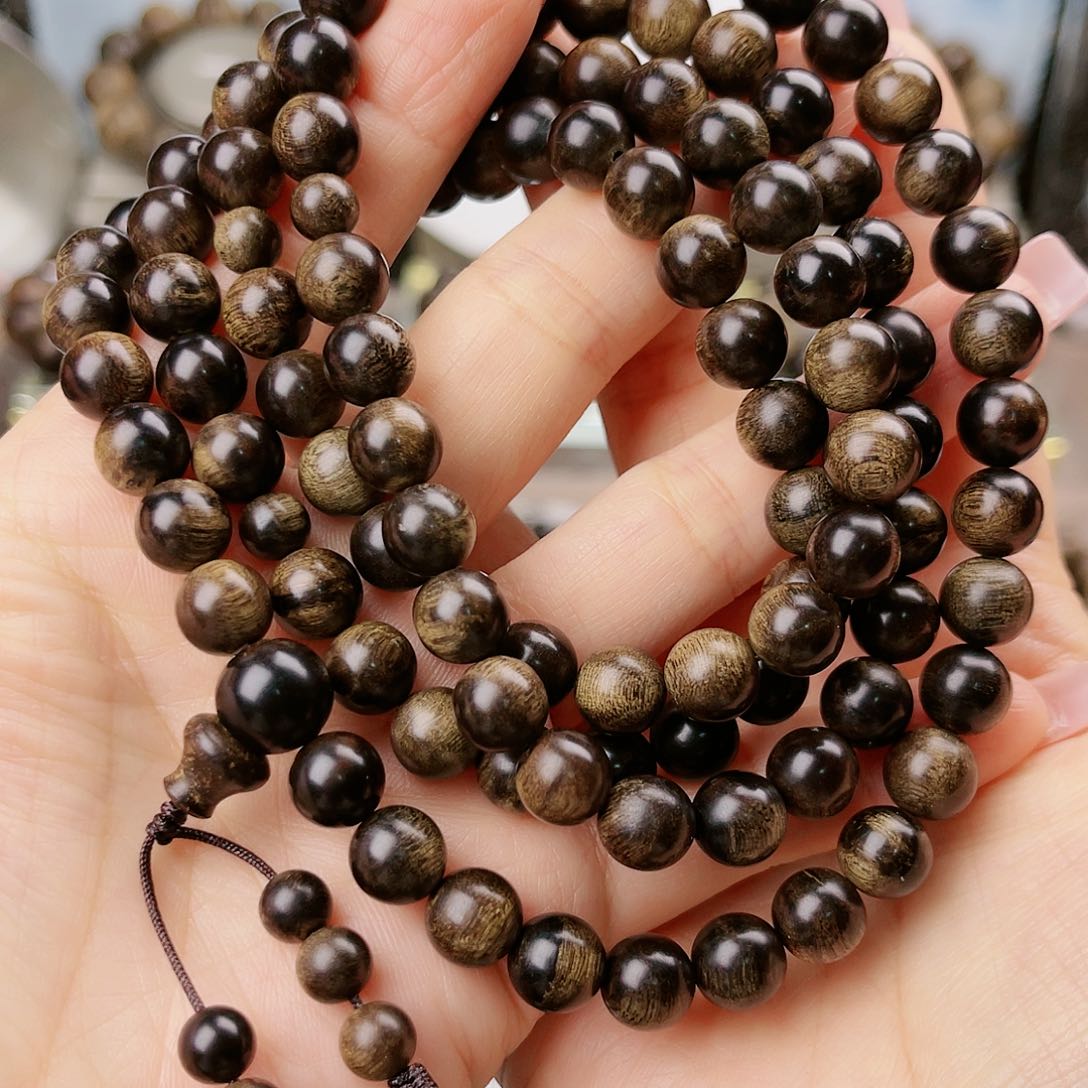 沉香手串菠****蜜帝王紫棋玉化老料满樱子瘤0.8×108