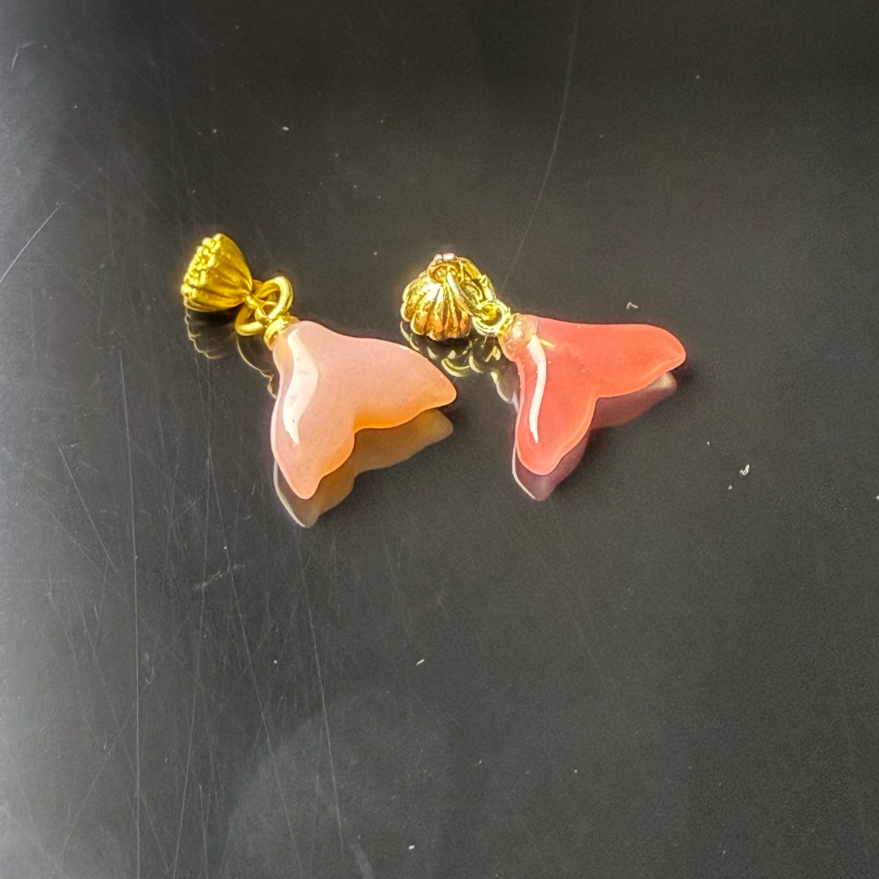 粉糯玛瑙鱼尾挂饰挂件DIY手工新款饰品 文玩配饰（多样性发货）