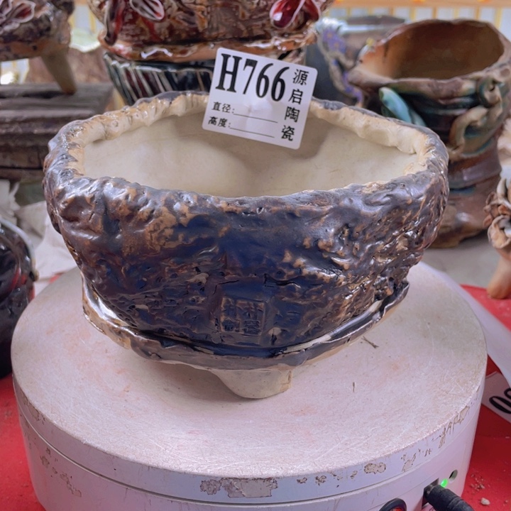 紫砂花盆景德镇陶瓷766