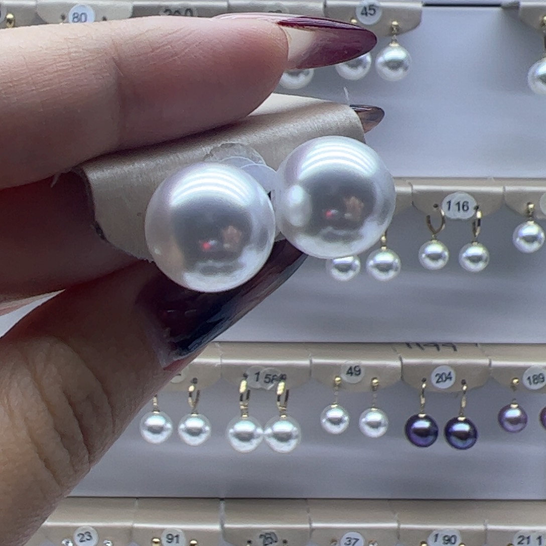 淡水珍珠耳饰18K金镶嵌