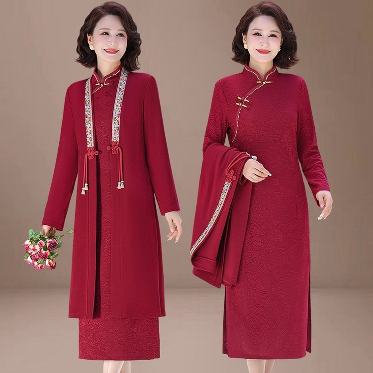 2025 年秋季新款喜婆婆新中式连衣裙妈妈裙