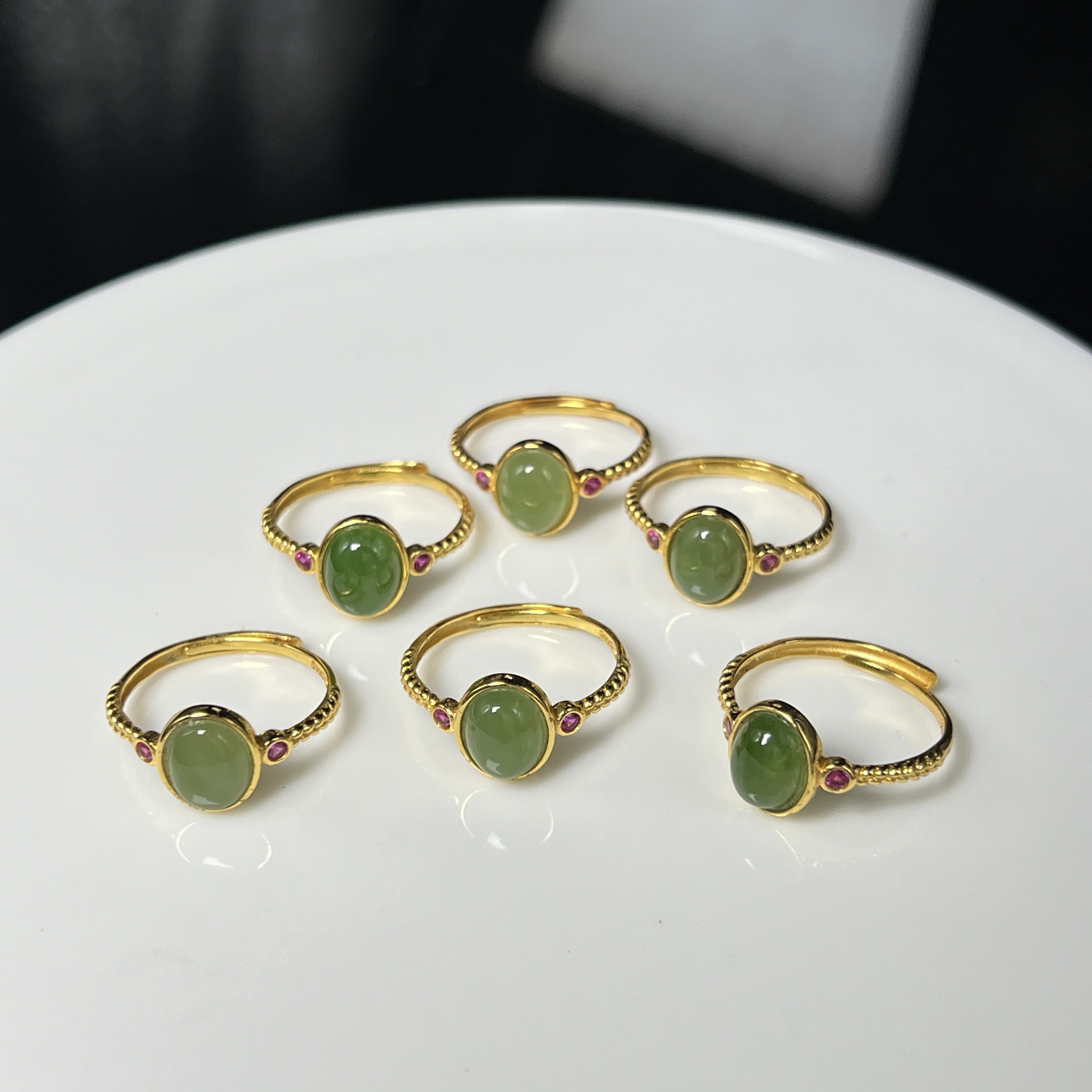 【老郑家】925银和田玉戒指（多样性发一件）J274