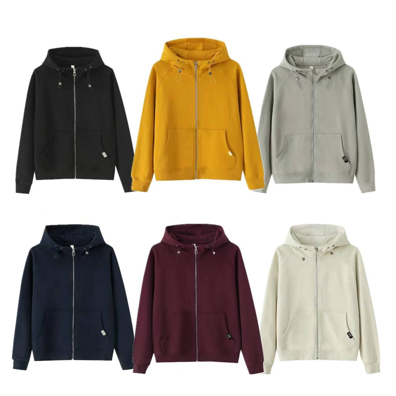 【铭铭外贸】春秋新款纯色运动连帽宽松休闲百搭外套