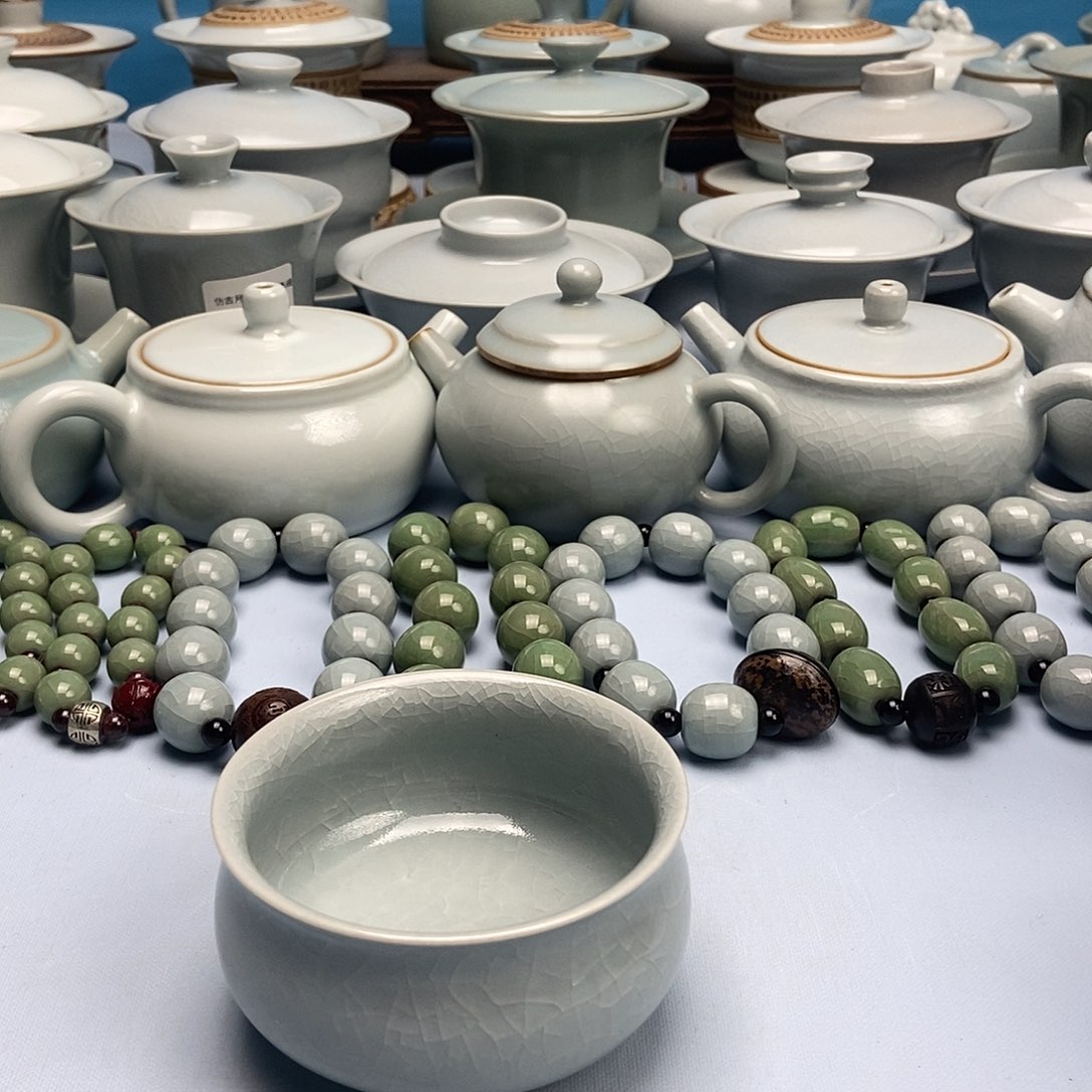 杯仿古月白釉卧佛杯原矿原釉原产地