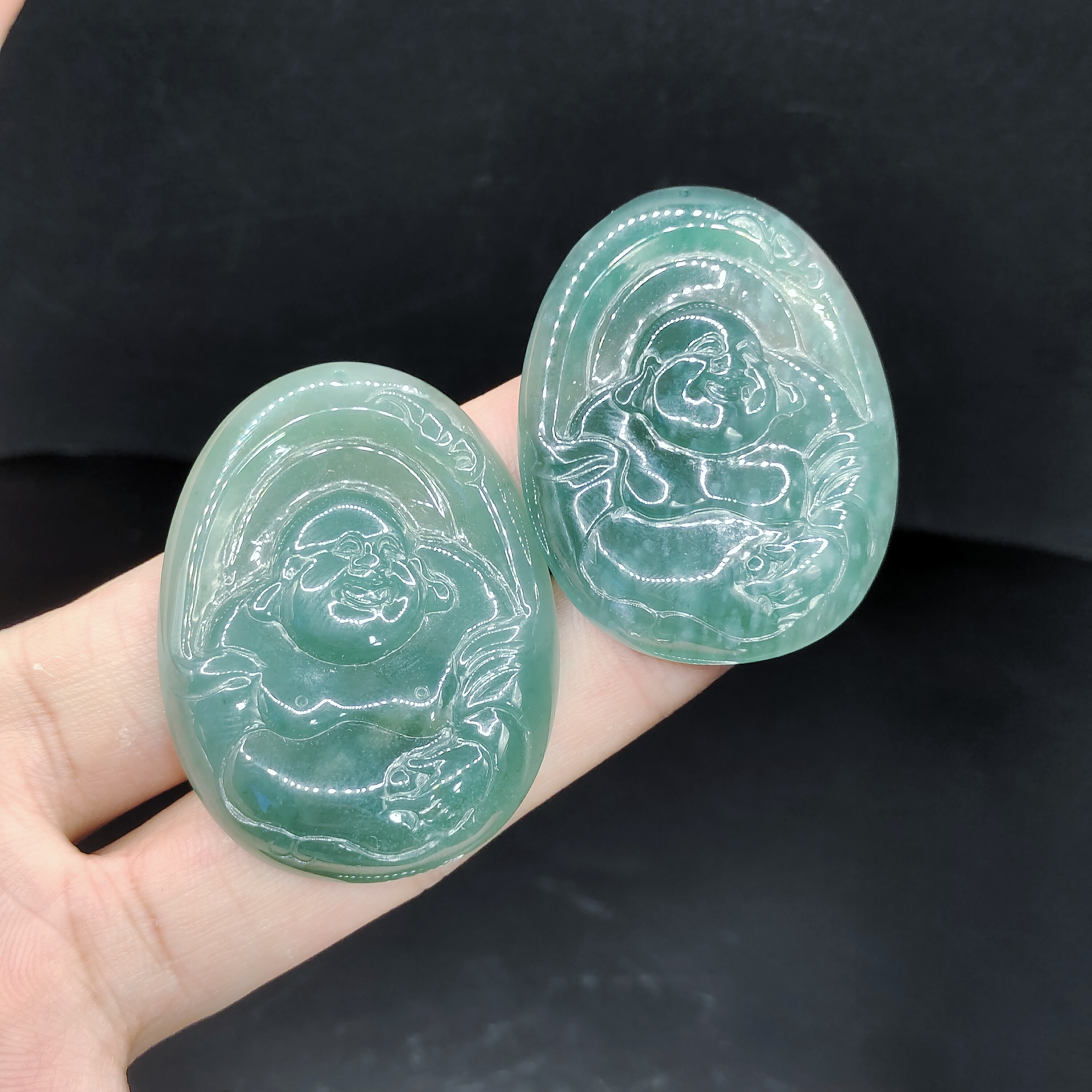 【龙龙严选】翡翠逍遥佛吊坠赠绳子GS【多样性发其一】约40-31-5mm