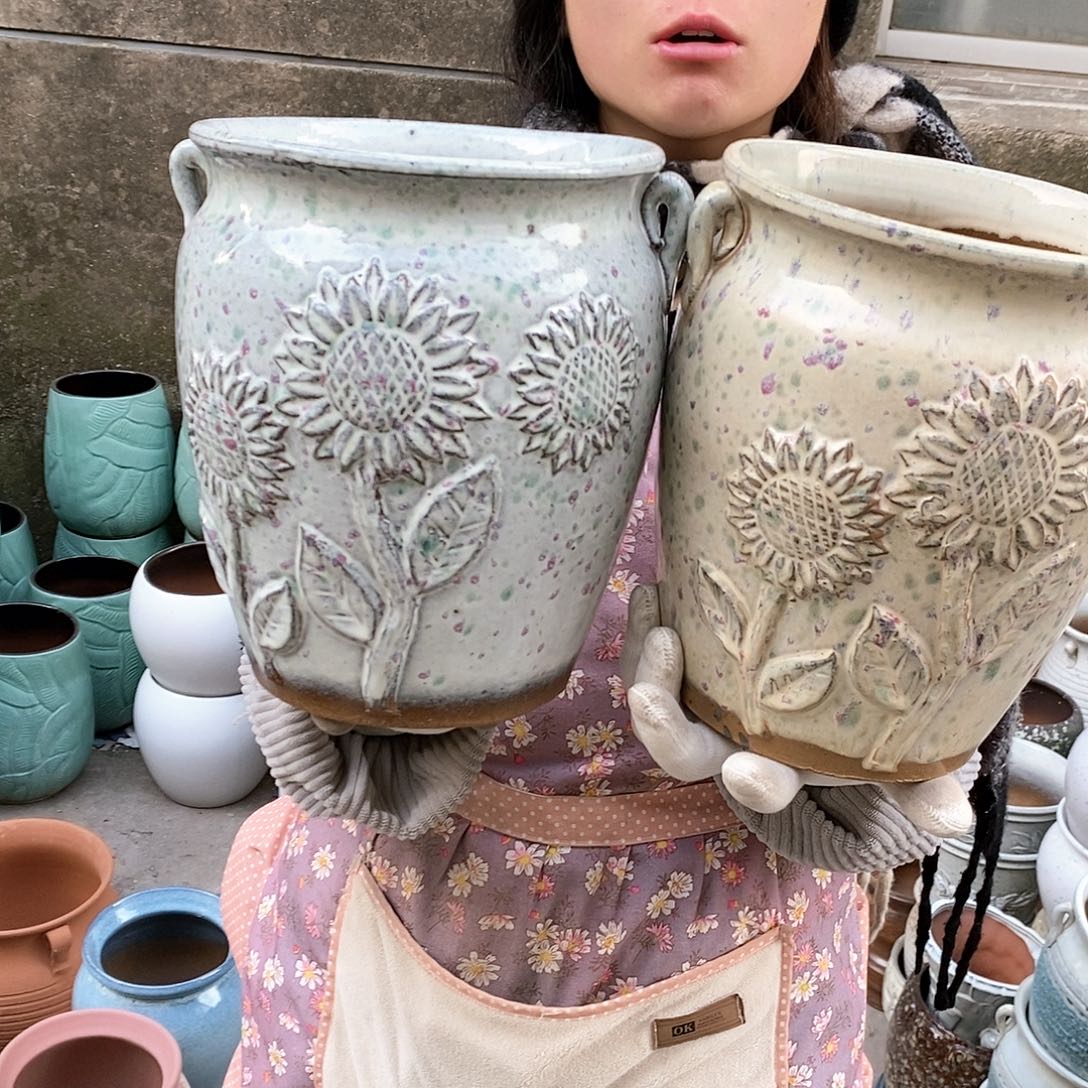 紫砂花盆正品口19高23