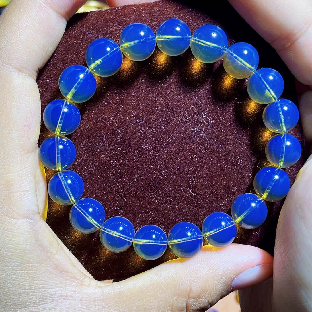 蓝珀裸石未镶嵌10加手串