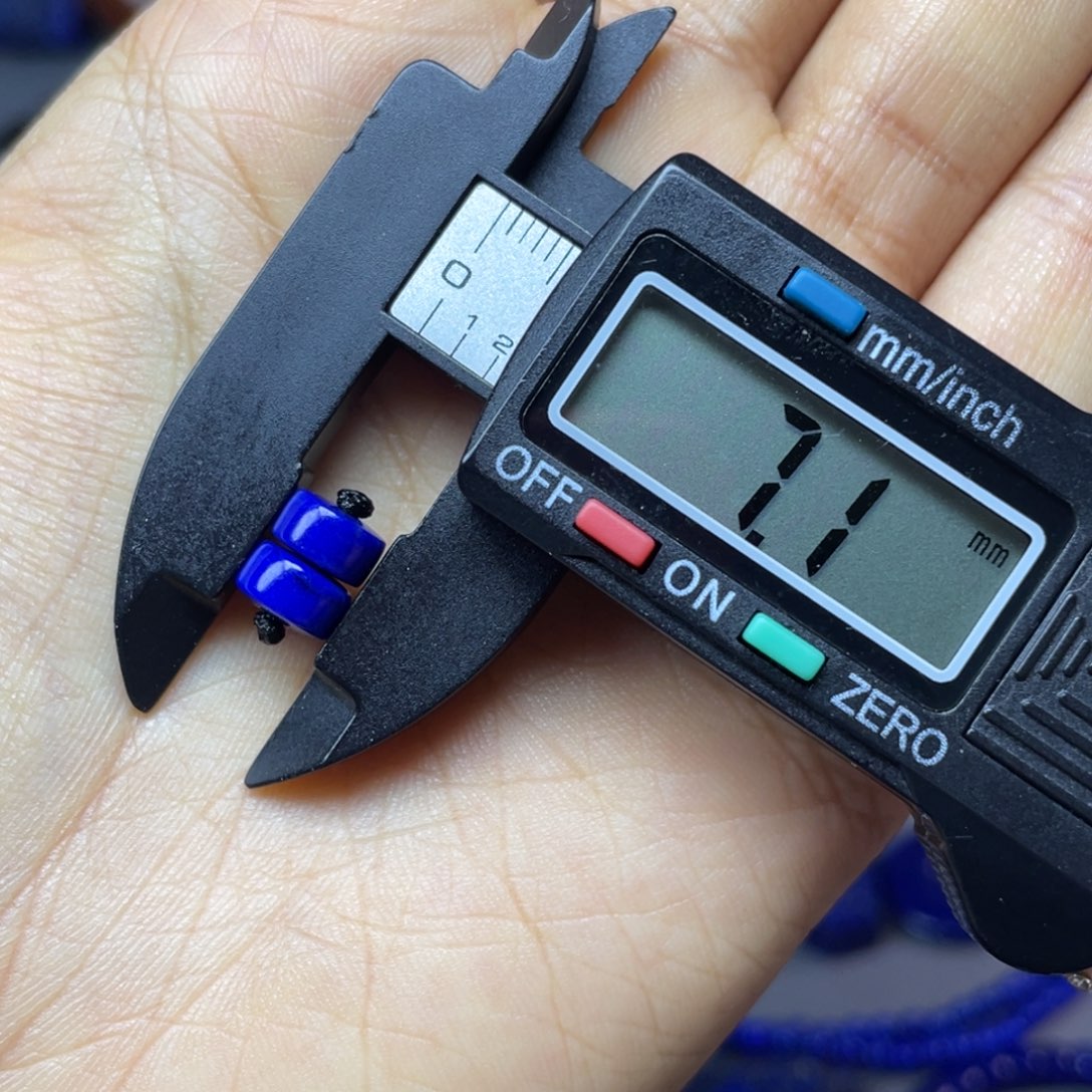 青金石未镶嵌7×4mm直切对珠配饰