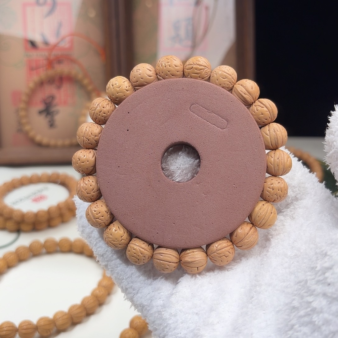 周***桃核手串1.2「矮桩小奶豆」野生桃核单圈