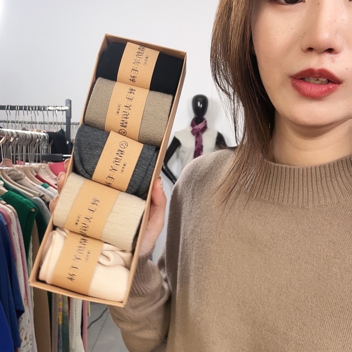 精纺羊毛袜子女款
