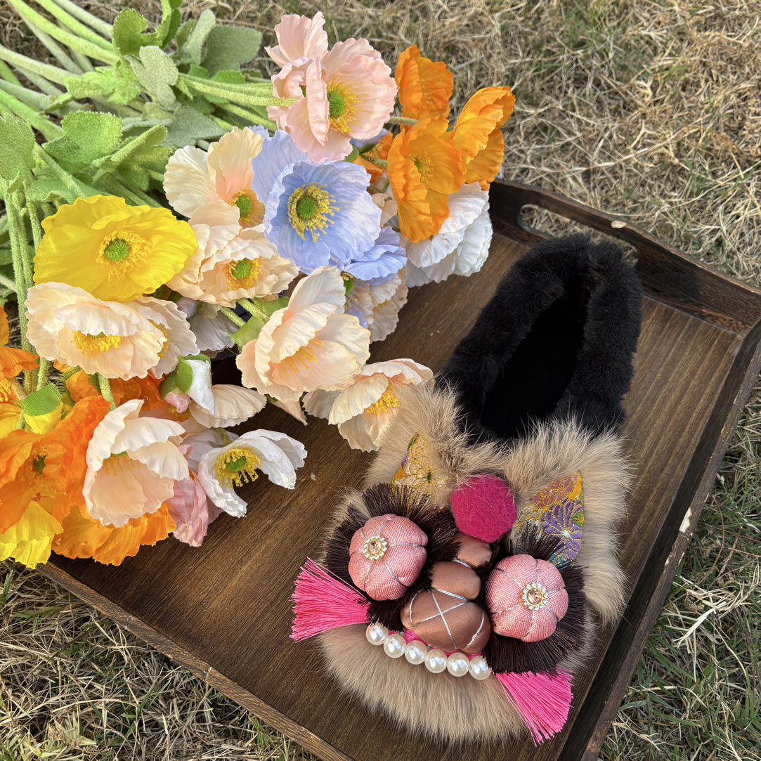 原创非遗手工玫红色虎头棉鞋正常码拍平底棉鞋舒适休闲百搭日常1