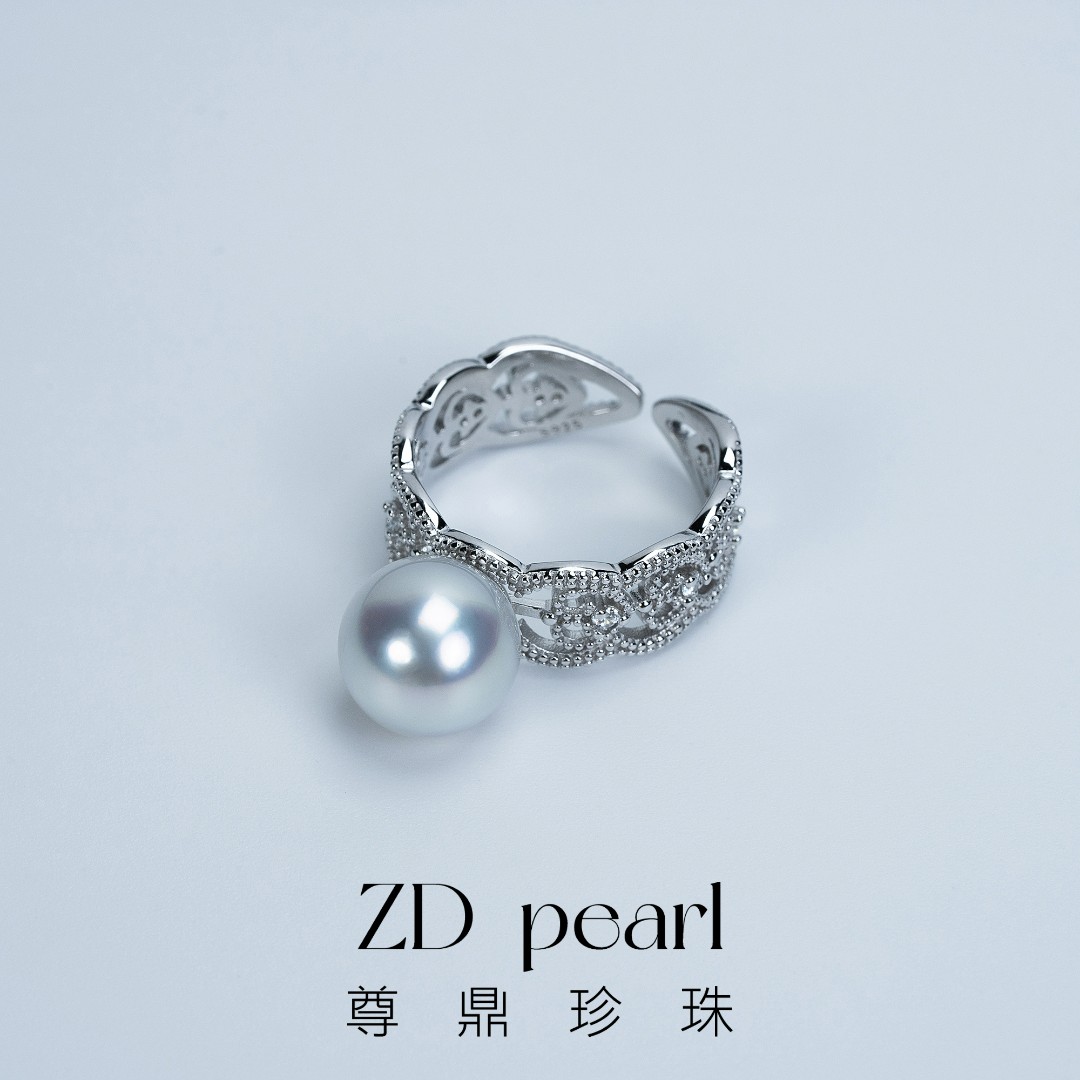 尊鼎珍珠-S925银海水珍珠澳白戒指10-11mm RS