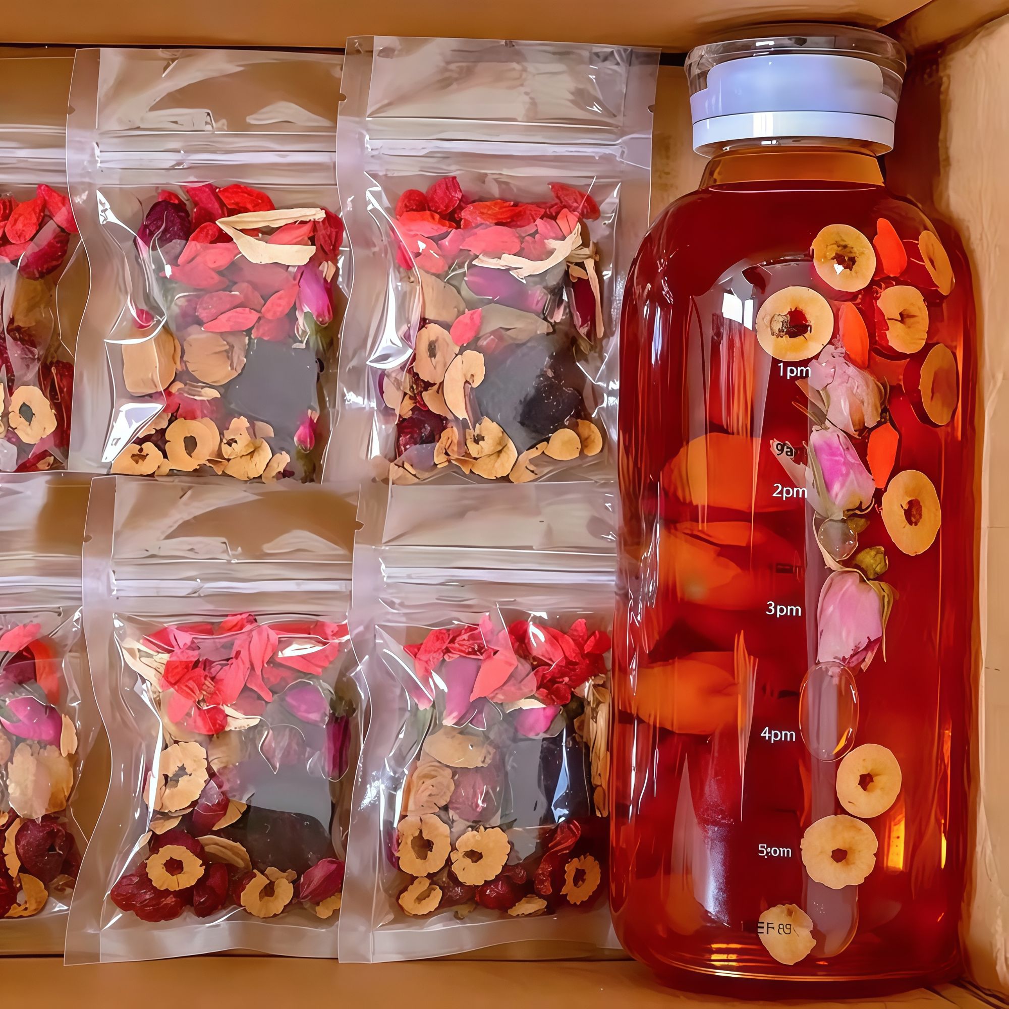 红糖姜枣茶独立包装黑糖姜枣茶真材实料桂圆红枣枸杞玫瑰红糖姜茶商品图