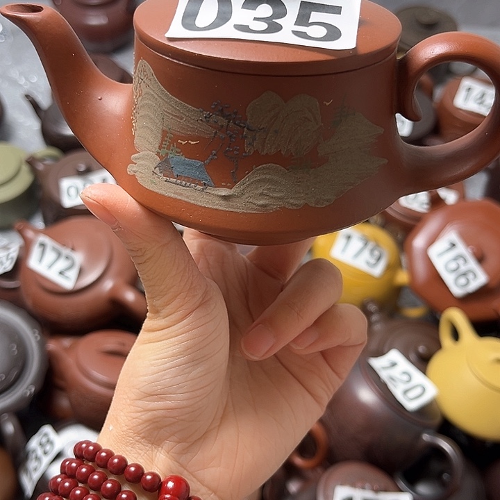 紫砂茶壶紫砂微瑕半手