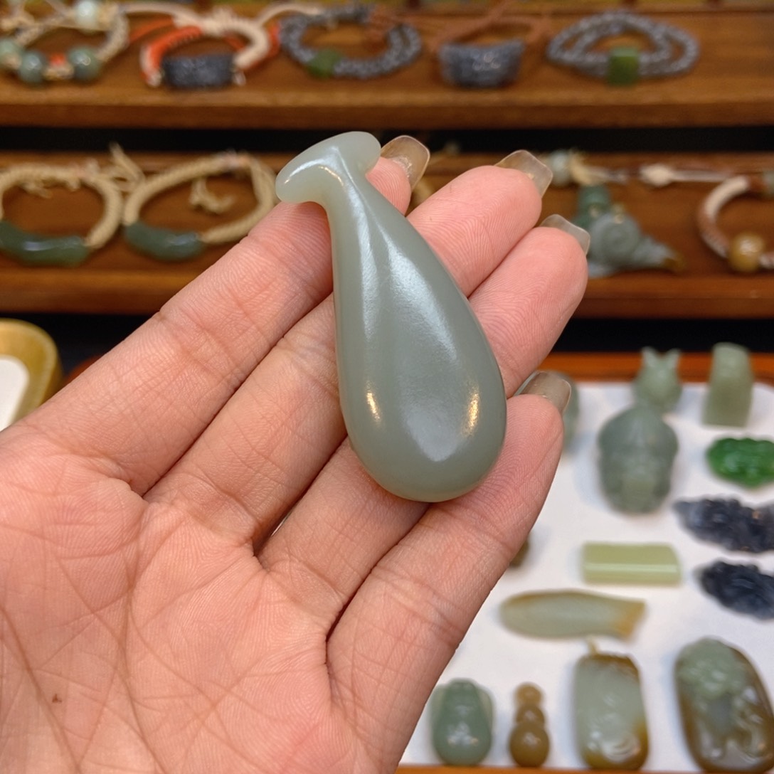 吊坠(不含链)未镶嵌和田玉小**针