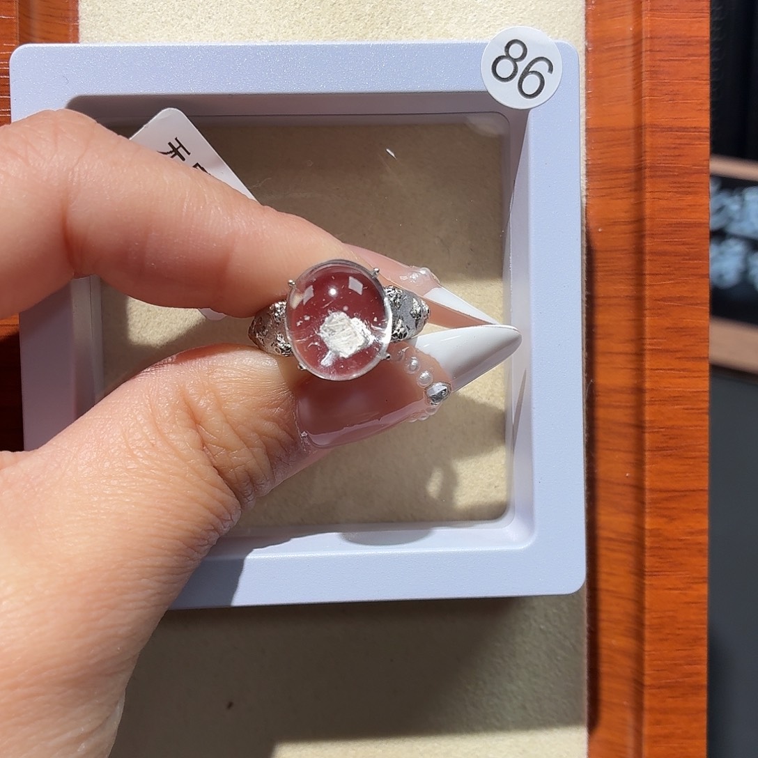 开***e银S925镶嵌戒指水晶