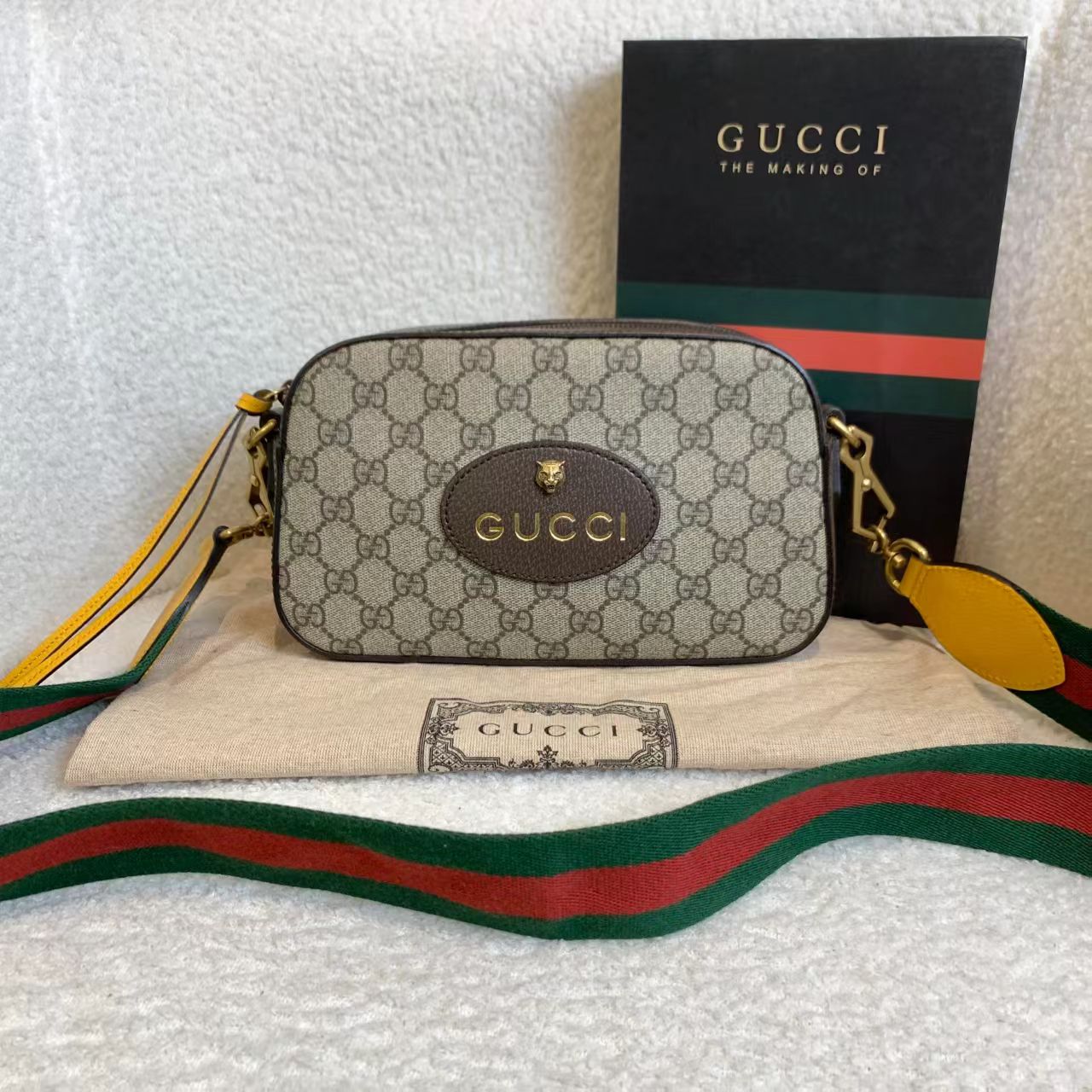99新 GUCCI/古驰  壹臻/老花虎头相机包 57828629