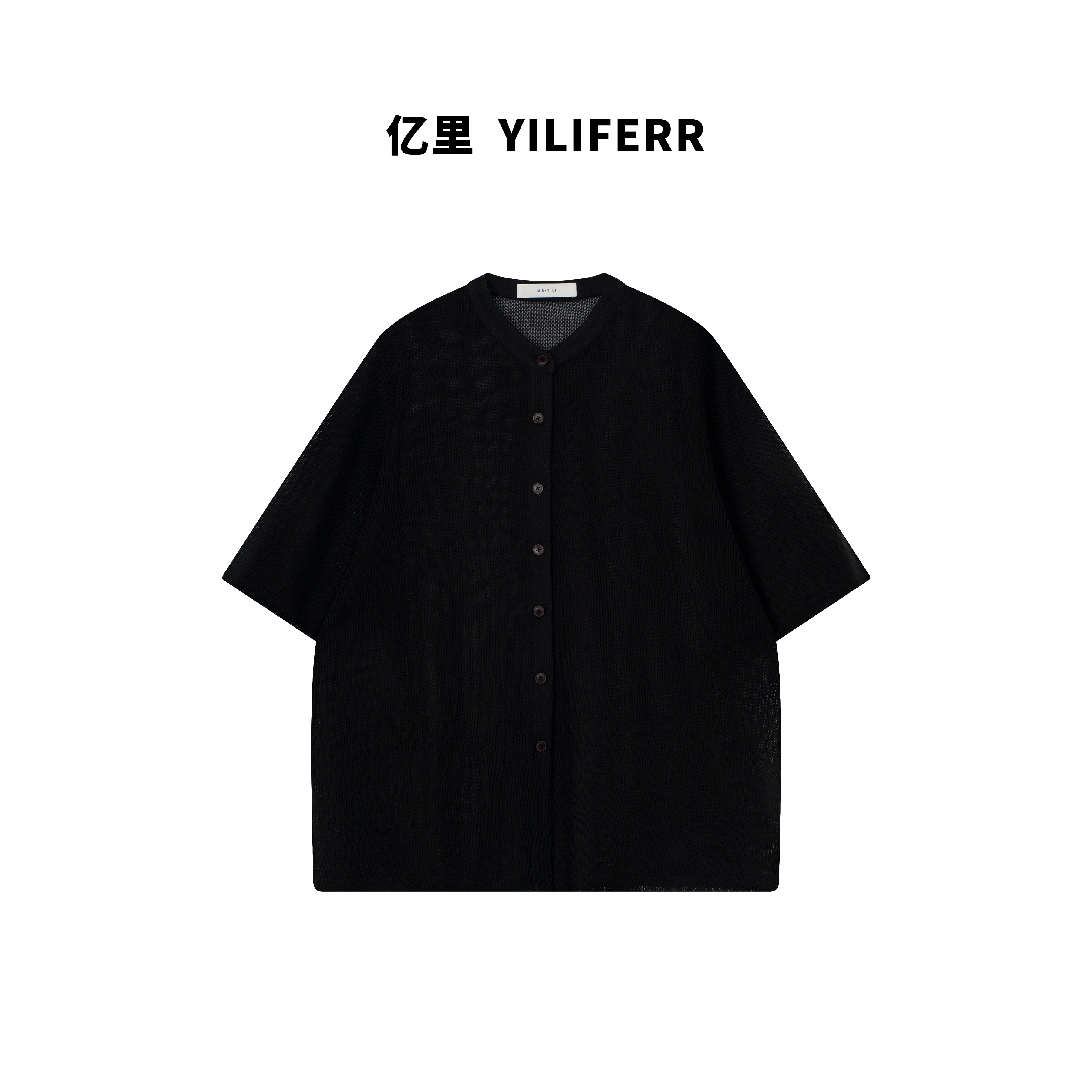 【YILI显瘦女装】时尚单排扣圆领防晒衫针织短袖上衣 Y1009