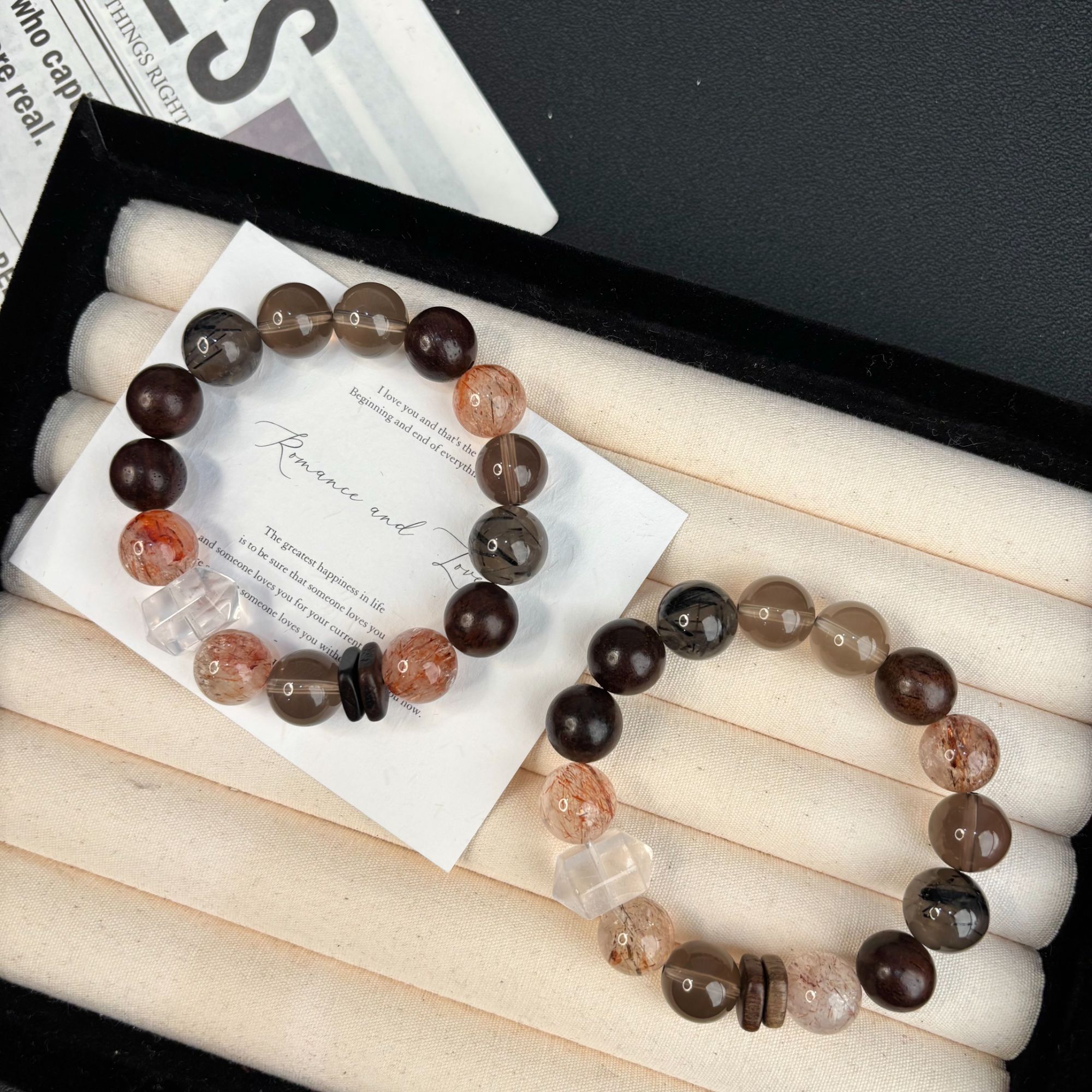 【寒光】天然发晶diy茶晶手串多样性发一 T1165