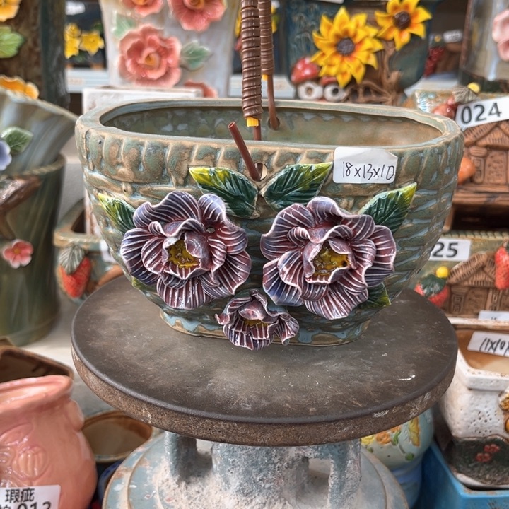 紫砂花盆粗陶材质多肉花盆