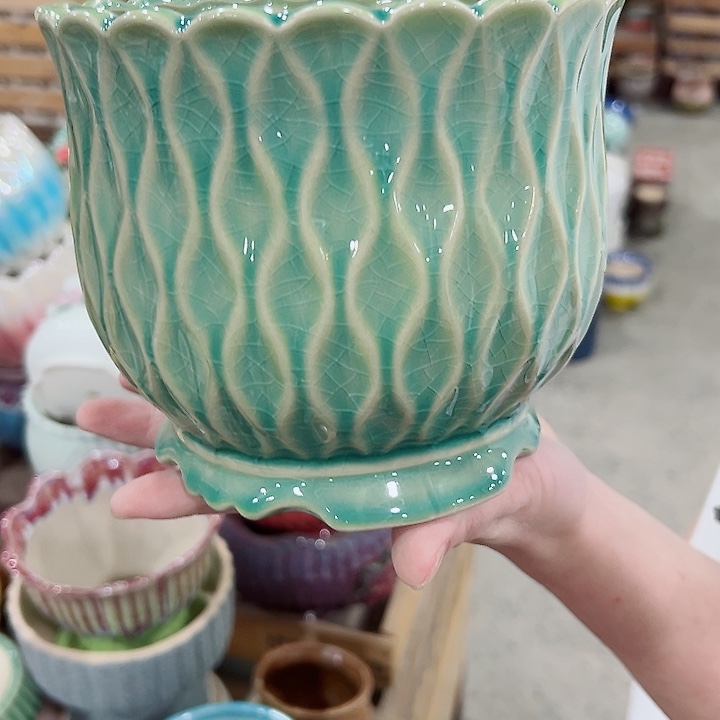 有孔.凑满10元发货多肉陶瓷花盆！